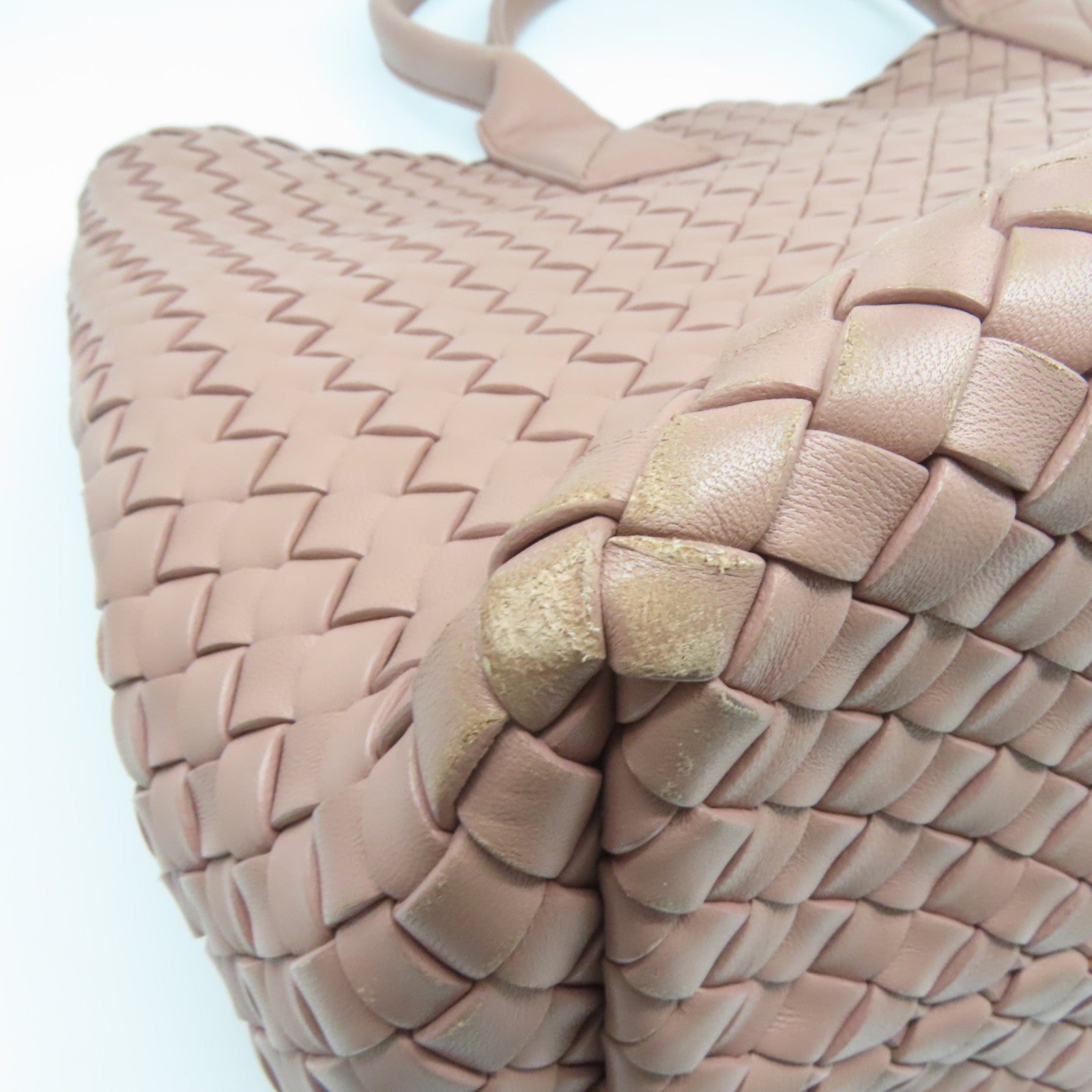 BOTTEGA VENETA 【激減優惠】織紋皮革Shoulder Bag銀扣肩背袋粉紅色