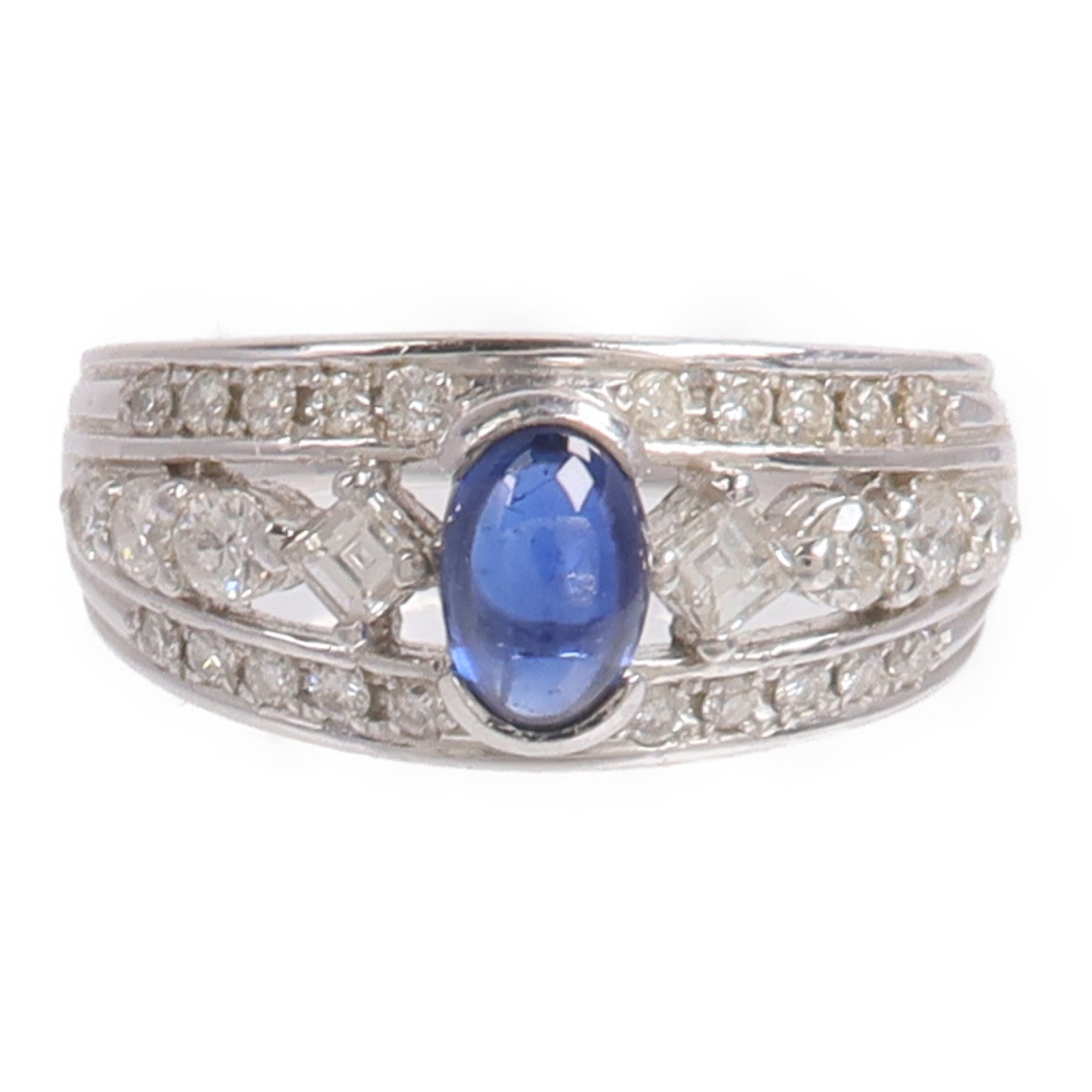 JEWELRY PT900鉑金Sapphire Diamond Ring藍寶石/鑽石戒指