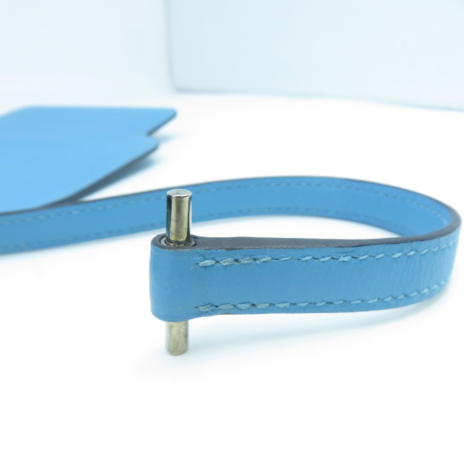 HERMES Evercolor皮革Mini Roulis銀扣肩背袋Bleu Du Nord北方藍色