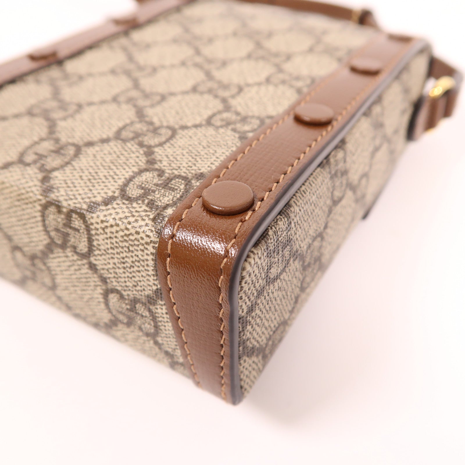 GUCCI 塗層帆布Horsebit 1955 Mini金扣肩背袋