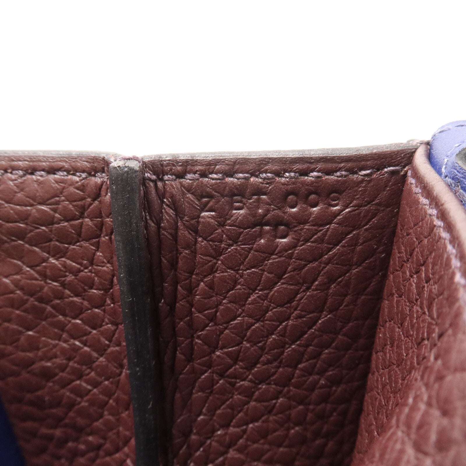 HERMES Clemence皮革Halzan 25手挽肩背兩用袋Rouge Sellier/Bleu Saphir