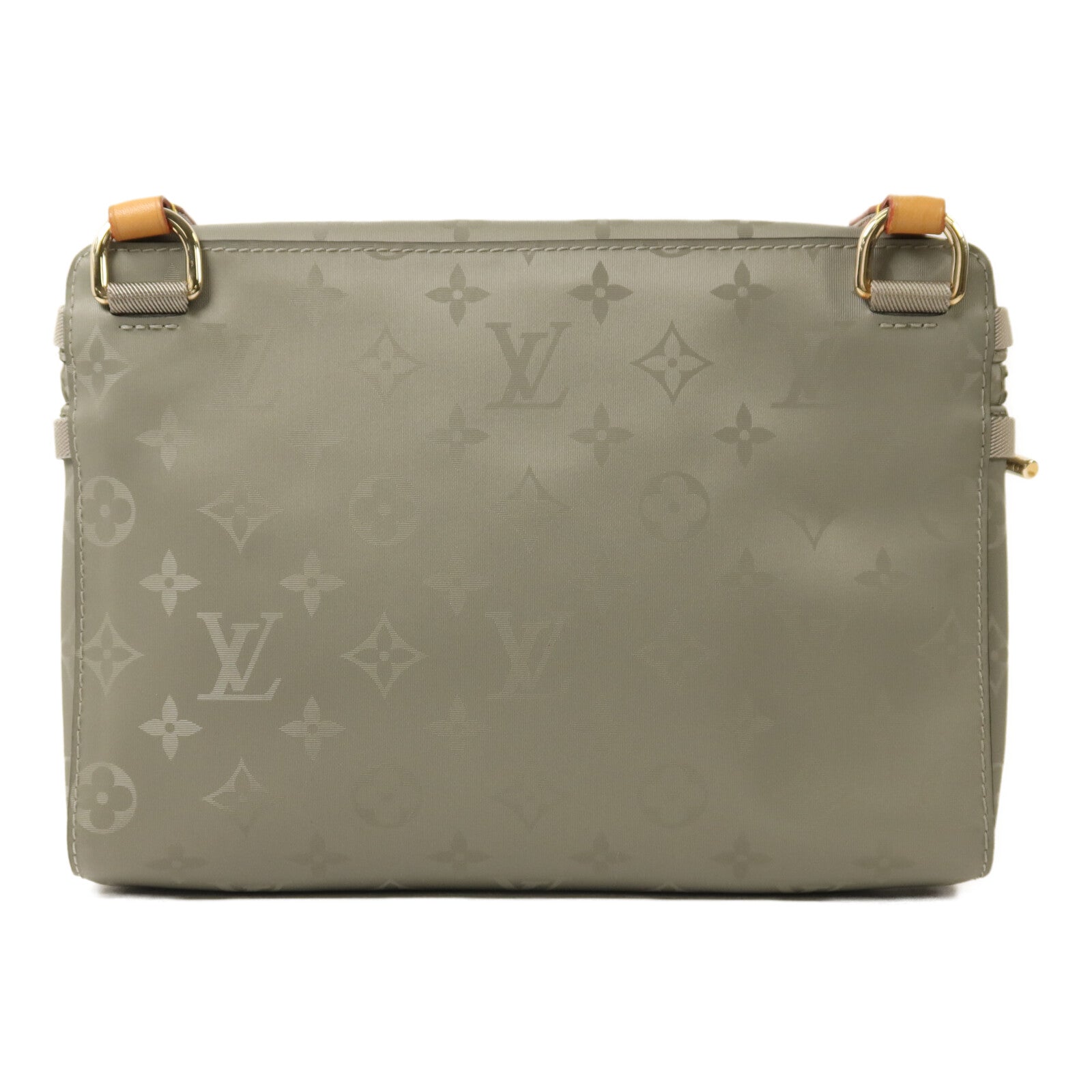 LOUIS VUITTON Monogram Titanium Messenger PM金扣肩背袋
