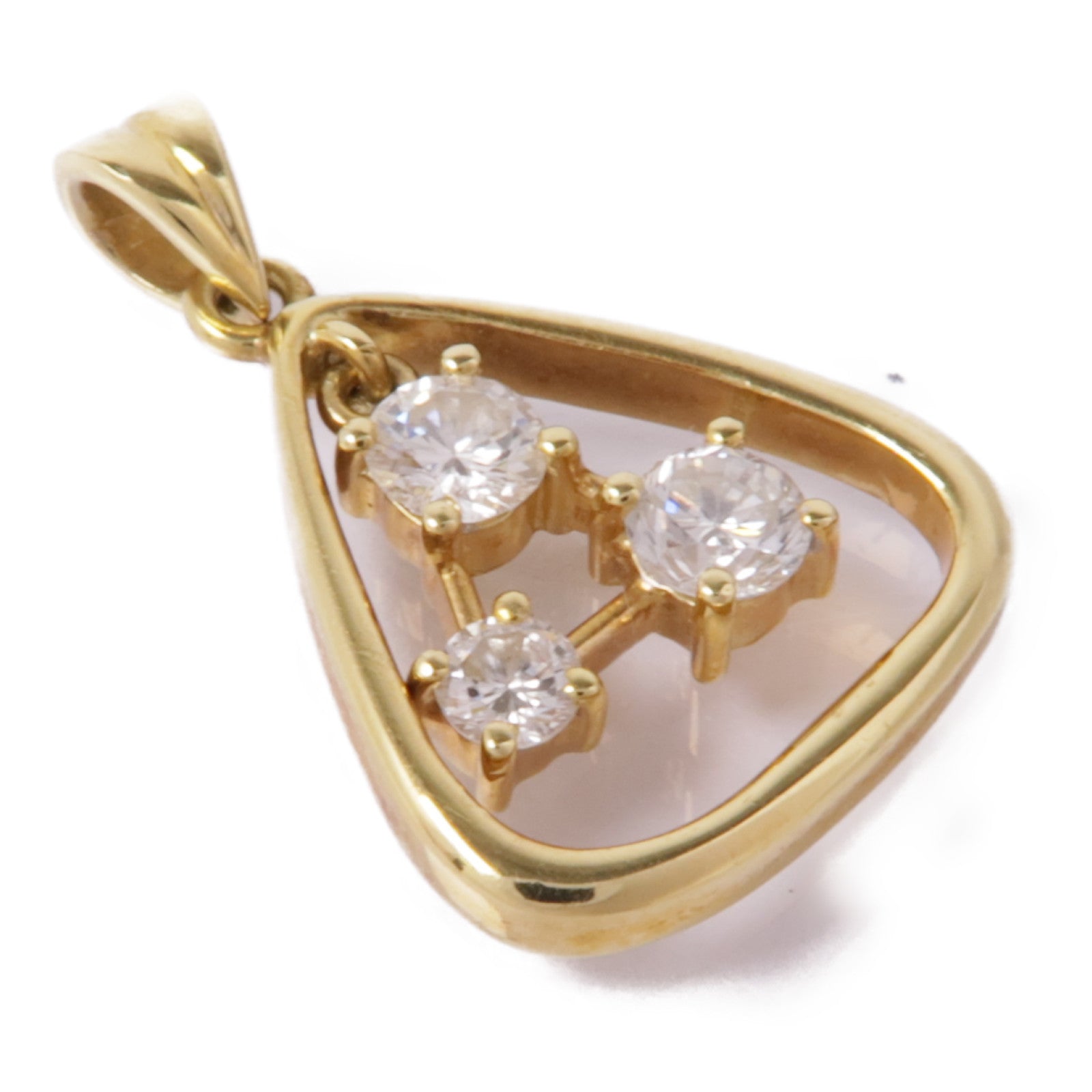 JEWELRY 18K黃金Diamond Pendant Top鑽石吊墜