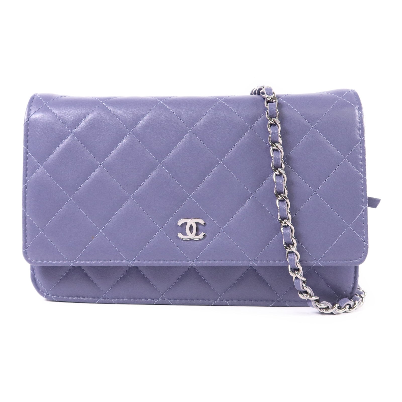 CHANEL 羊皮皮革WOC Wallet On Chain銀扣鏈帶肩背袋