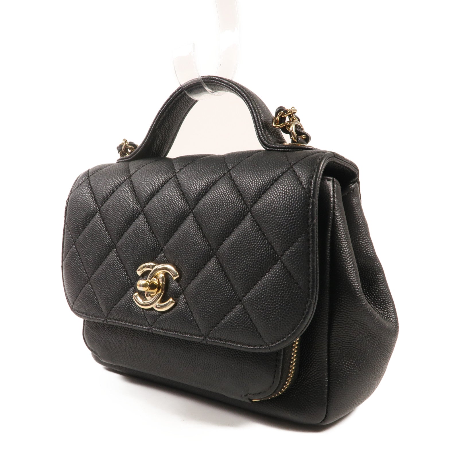 CHANEL 牛皮皮革Business Affinity Bag金扣手挽肩背兩用袋