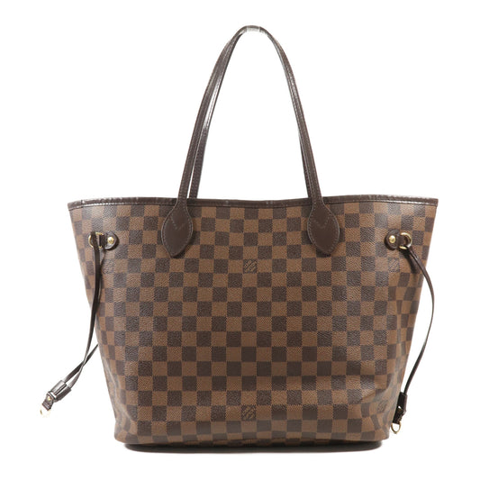 LOUIS VUITTON Damier Neverfull MM金扣手挽袋/肩背袋