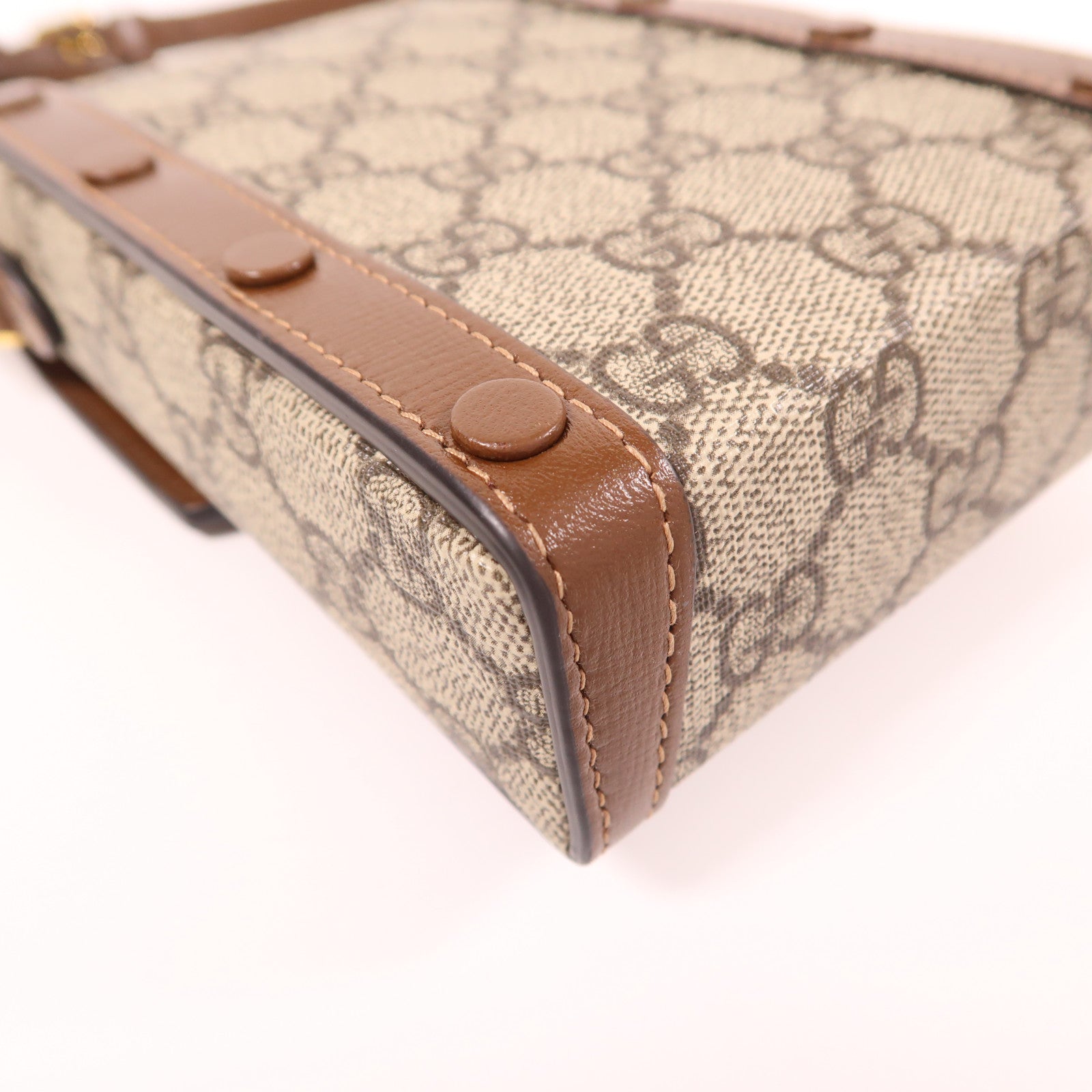 GUCCI 塗層帆布Horsebit 1955 Mini金扣肩背袋