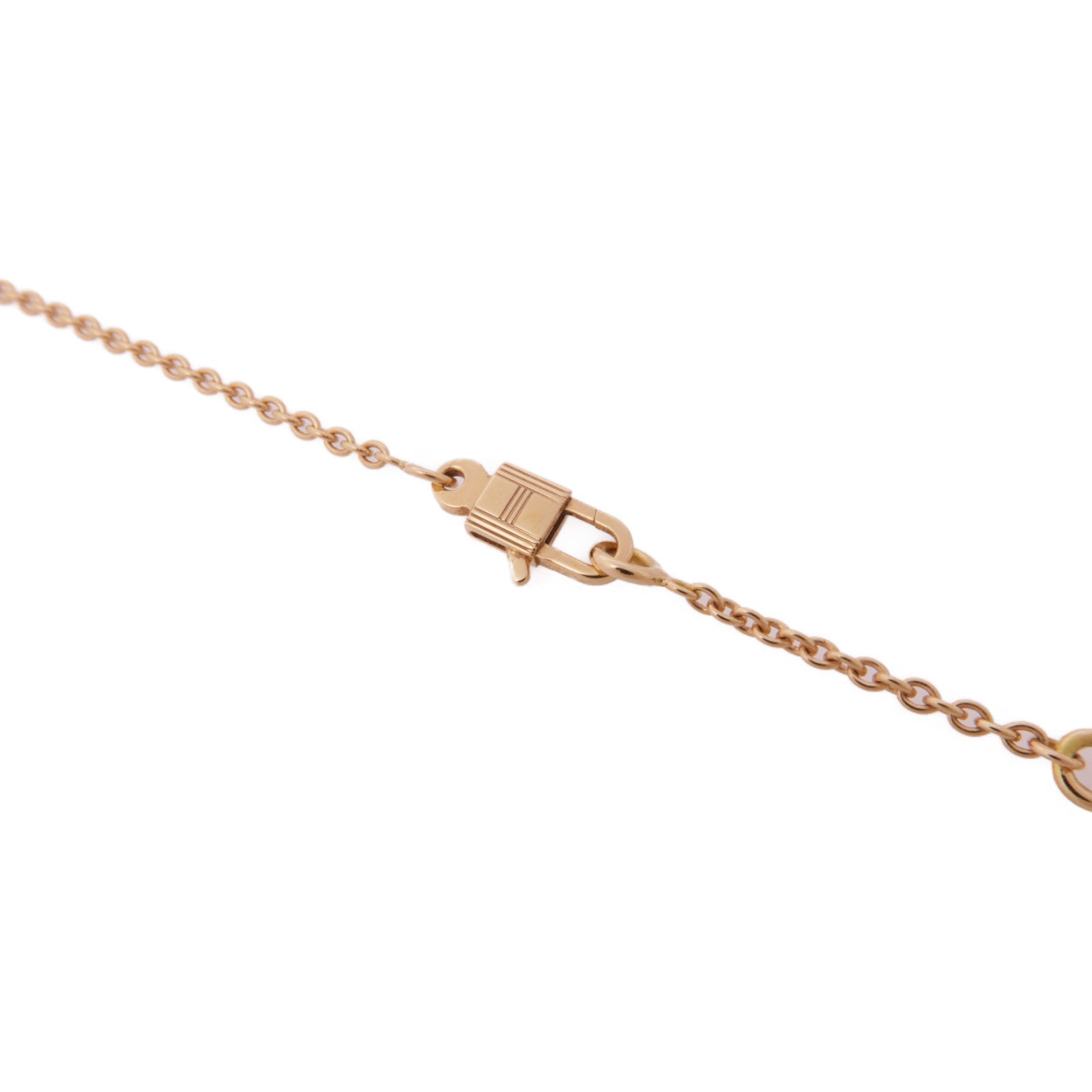 HERMES K18玫瑰金Constance Necklace鑽石項鍊