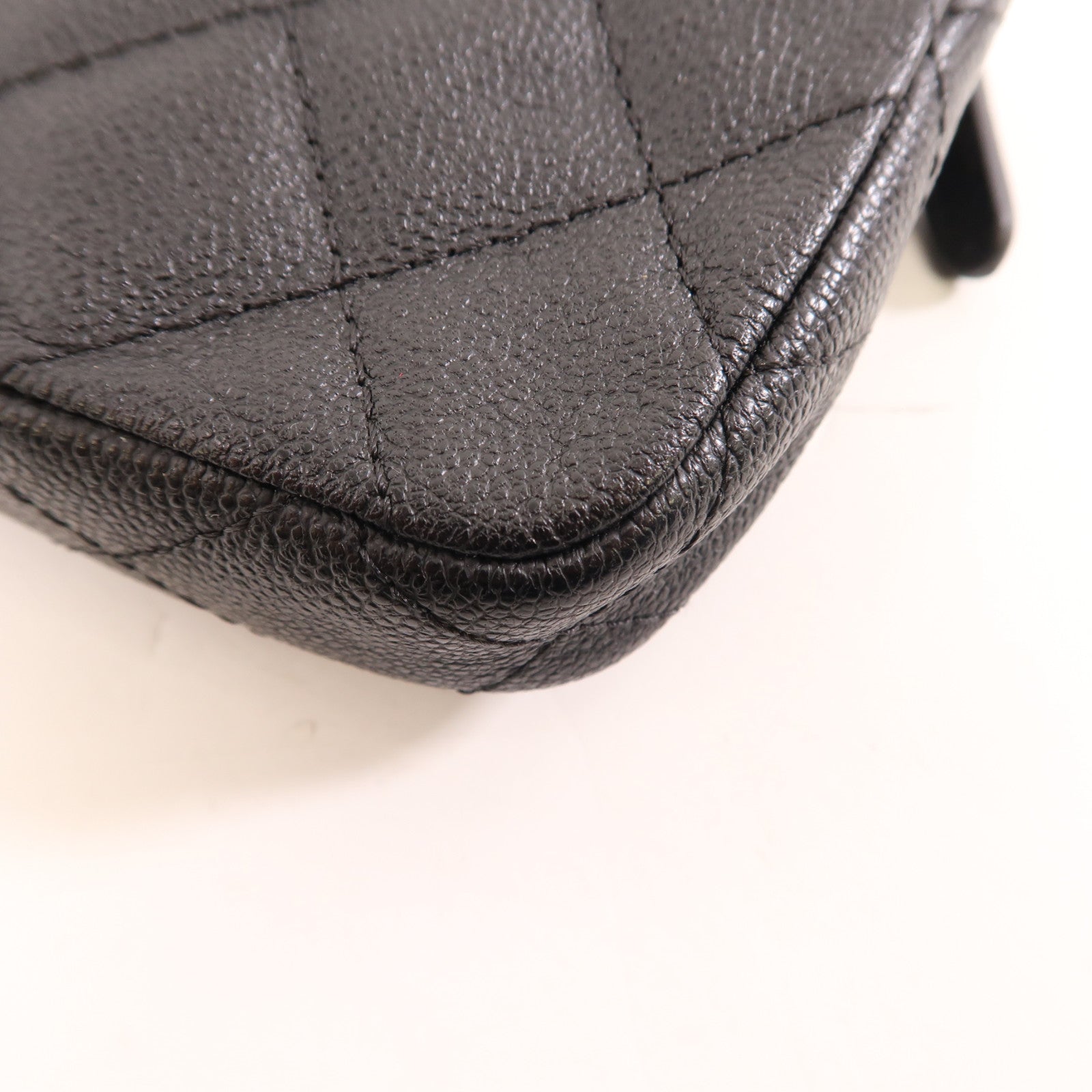 CHANEL 【激減優惠】菱格牛皮皮革Chain Shoulder銀扣鏈帶肩背袋黑色