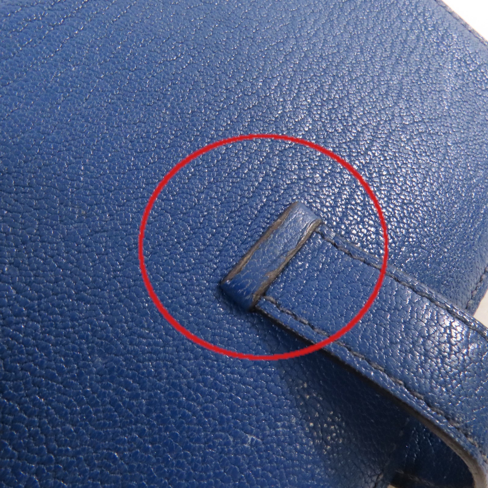 HERMES Chevre皮革Bearn Long Wallet銀扣長錢包73 Bleu Saphir/寶石藍色