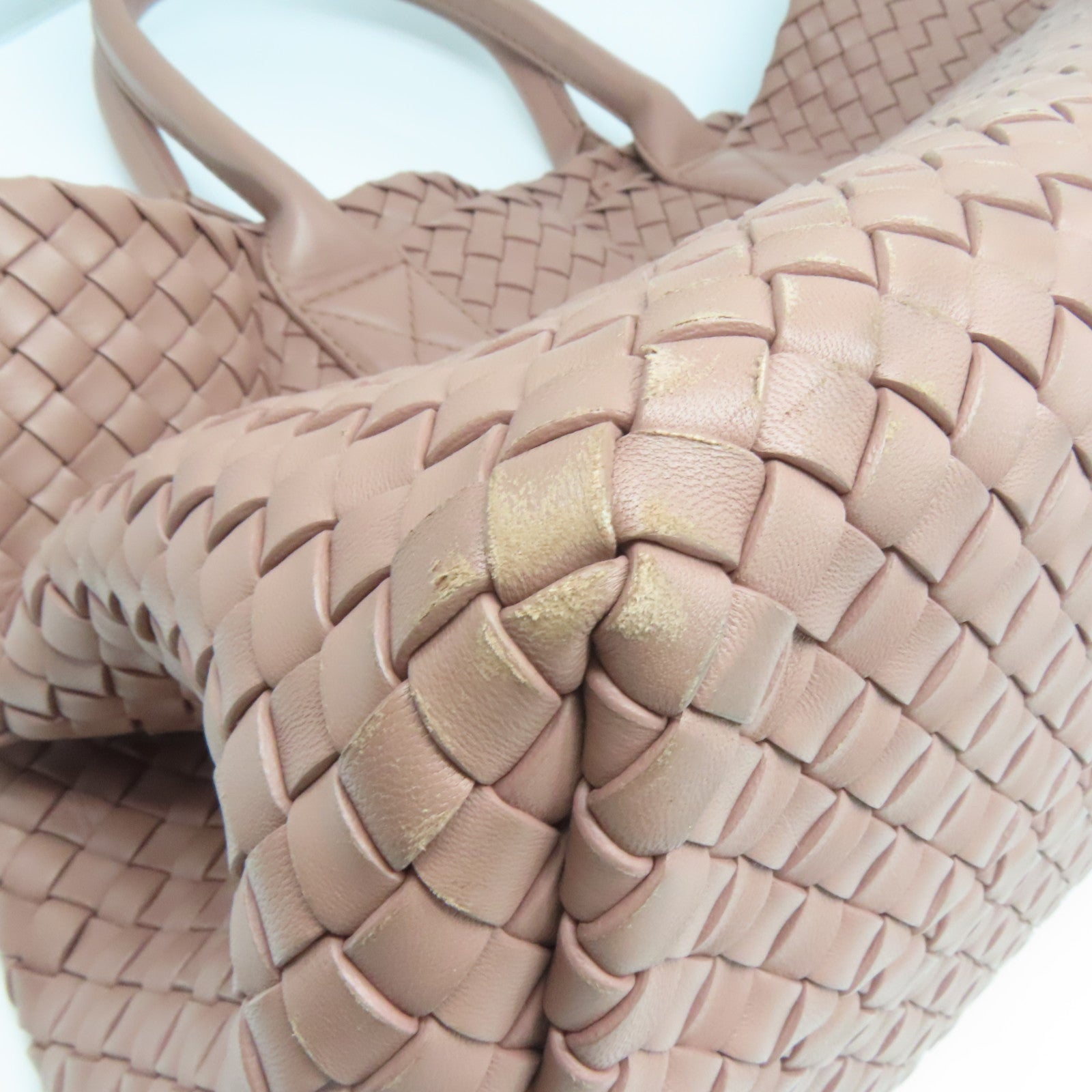 BOTTEGA VENETA 【激減優惠】織紋皮革Shoulder Bag銀扣肩背袋粉紅色