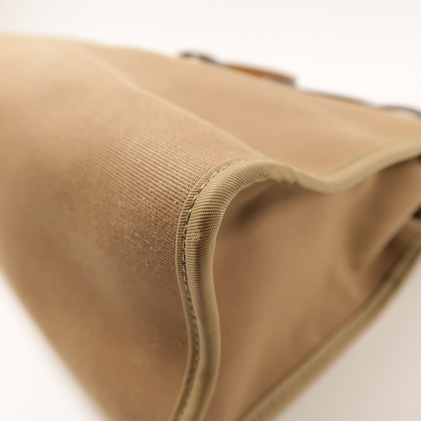 HERMES 帆布Herbag PM銀扣手挽肩背兩用袋Etoupe