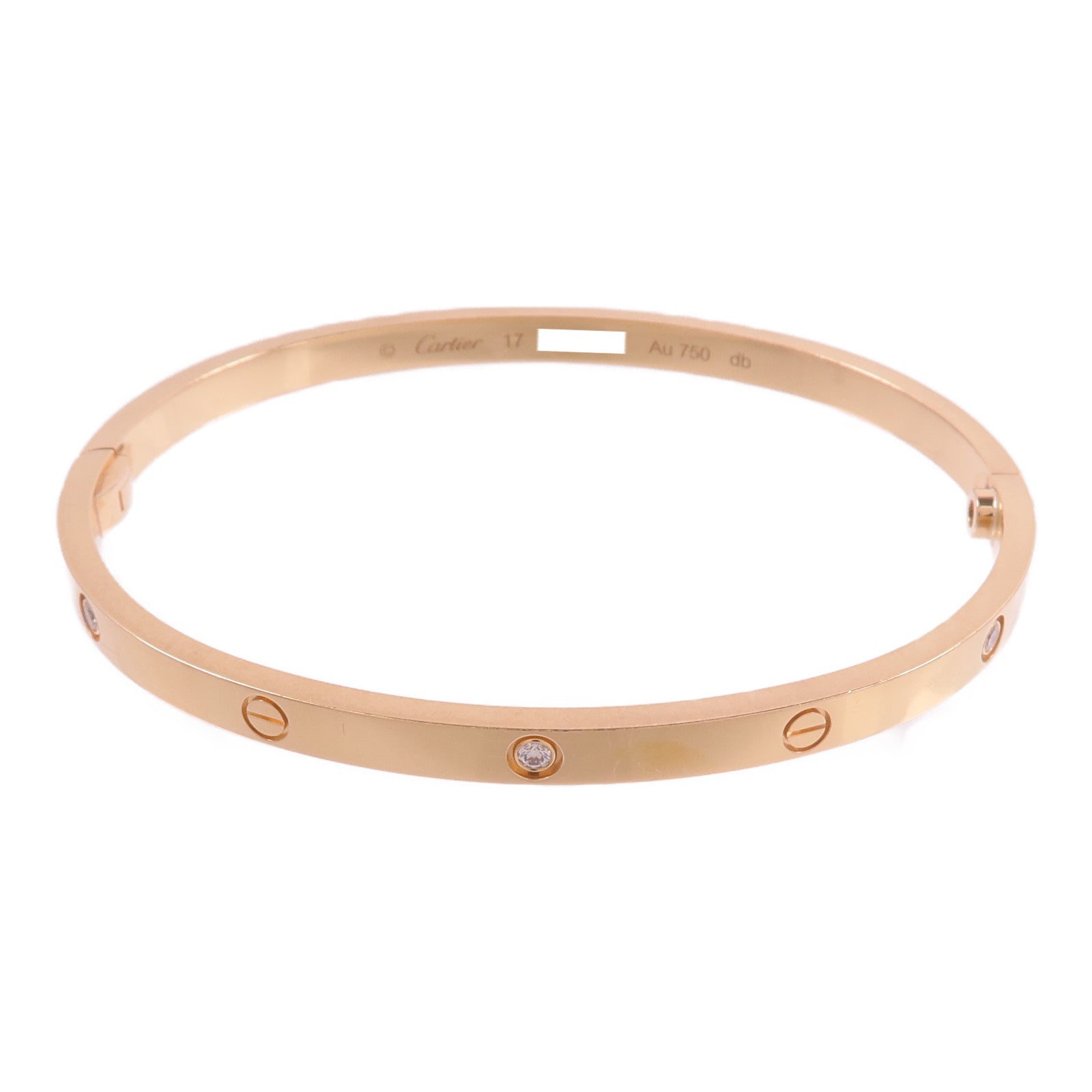 CARTIER 18K玫瑰金Love Bangle SM 6P Dia鑽石手鐲