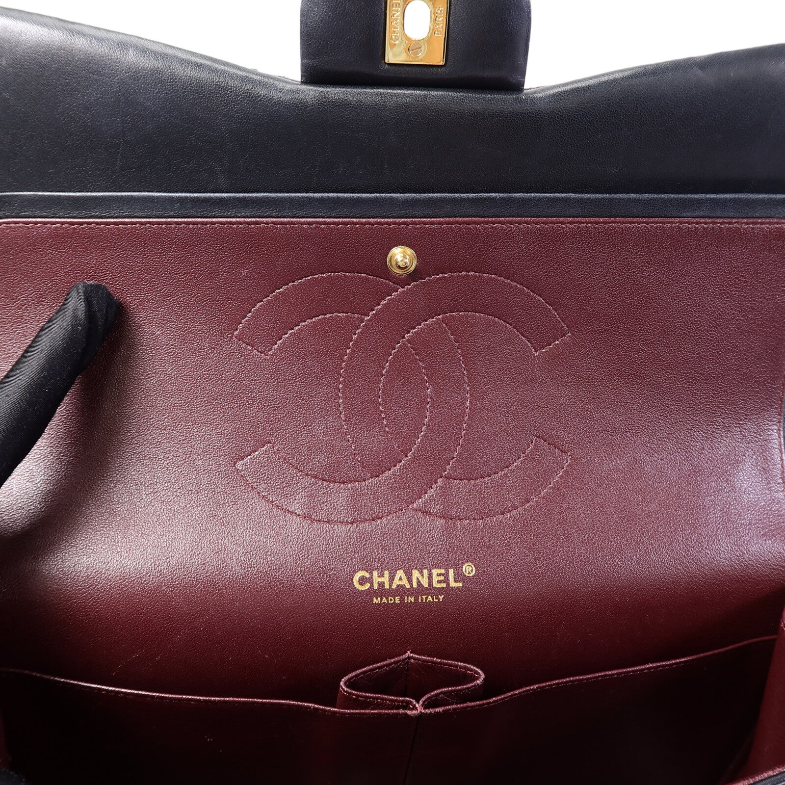 CHANEL 羊皮皮革Large Classic鏈帶肩背袋