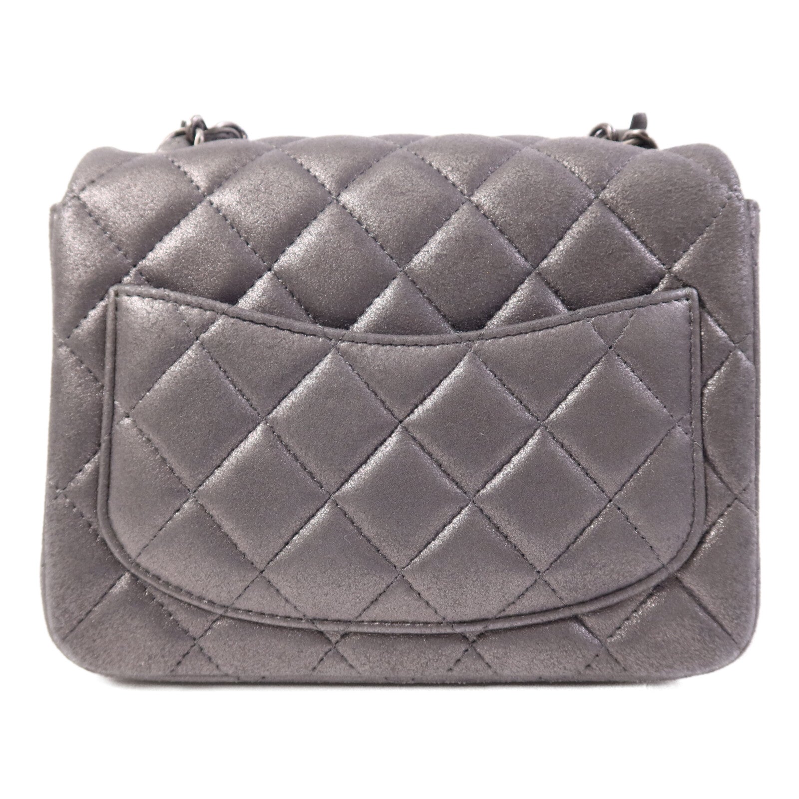 CHANEL 牛皮皮革Mini Classic 17銀扣鏈帶肩背袋