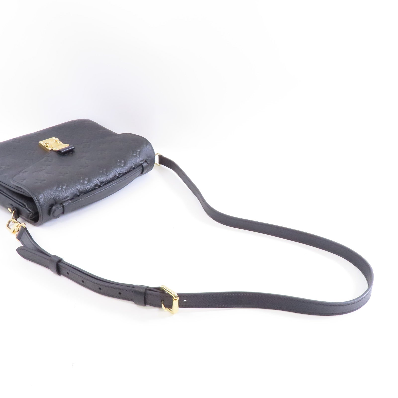 LOUIS VUITTON Monogram Empreinte Pochette Metis金扣手挽肩背兩用袋黑色