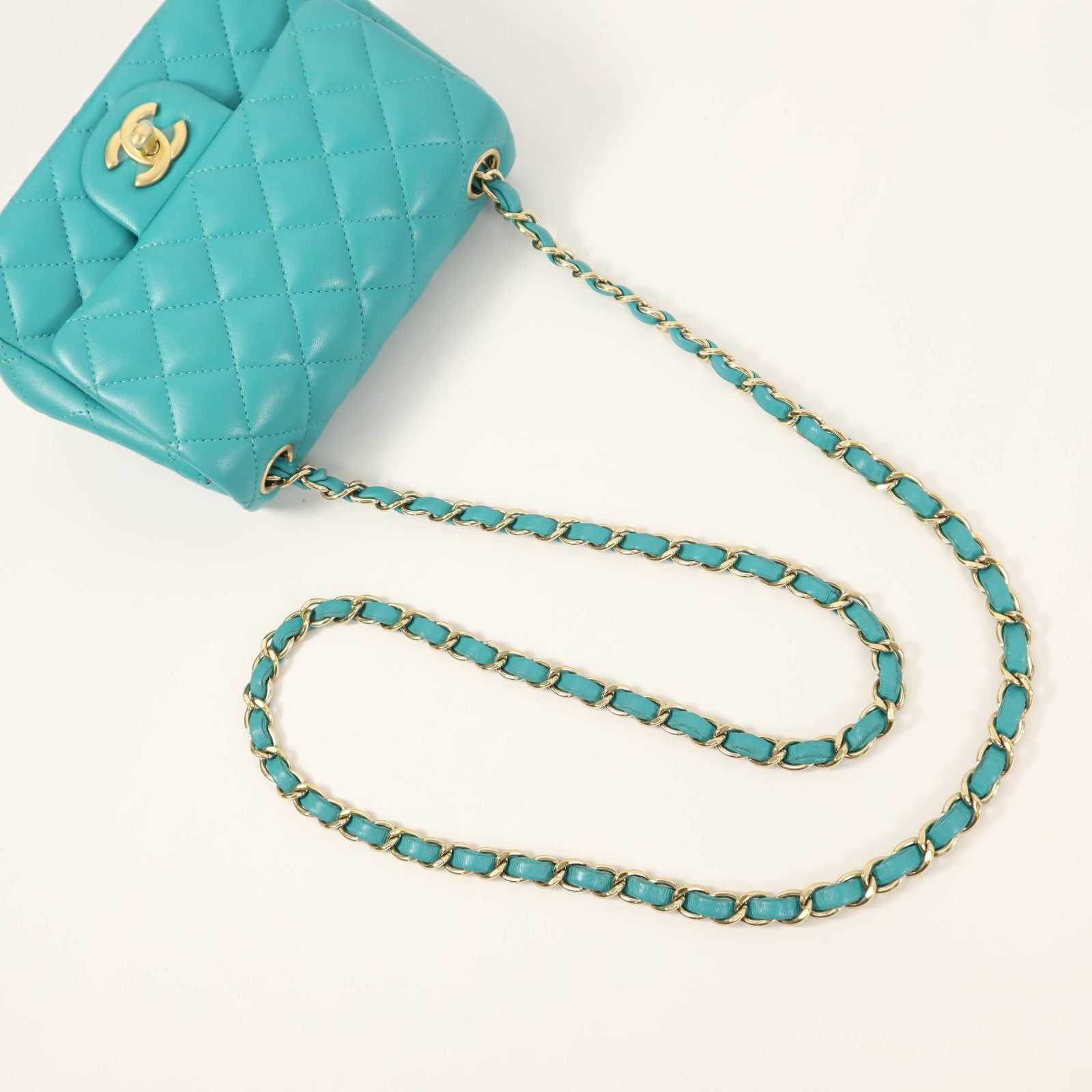 CHANEL 羊皮皮革Mini Classic 17鏈帶肩背袋