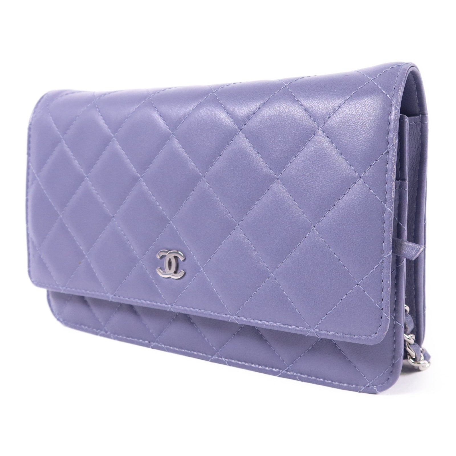 CHANEL 羊皮皮革WOC Wallet On Chain銀扣鏈帶肩背袋
