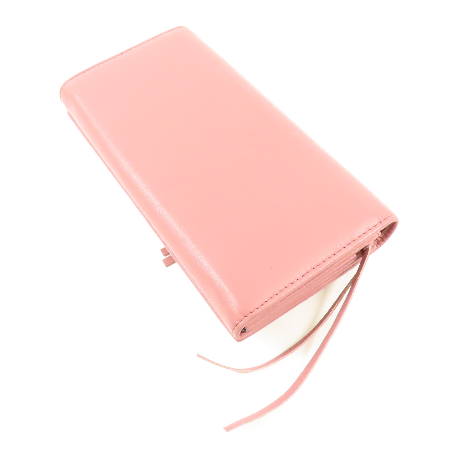 BALENCIAGA GHW Long Wallet Bi-fold Wallet 299494 Calfskin Leather Pink
