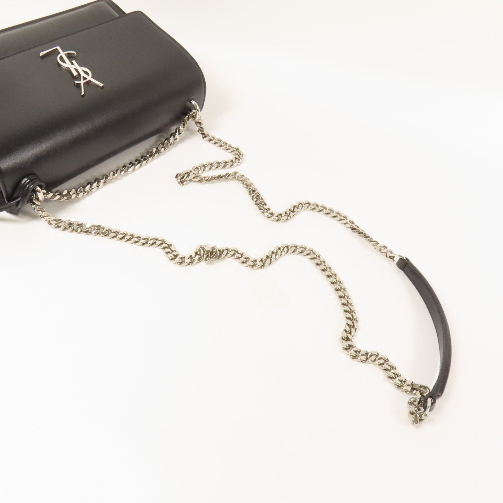 SAINT LAURENT 牛皮皮革Sunset Medium銀扣鏈帶肩背袋