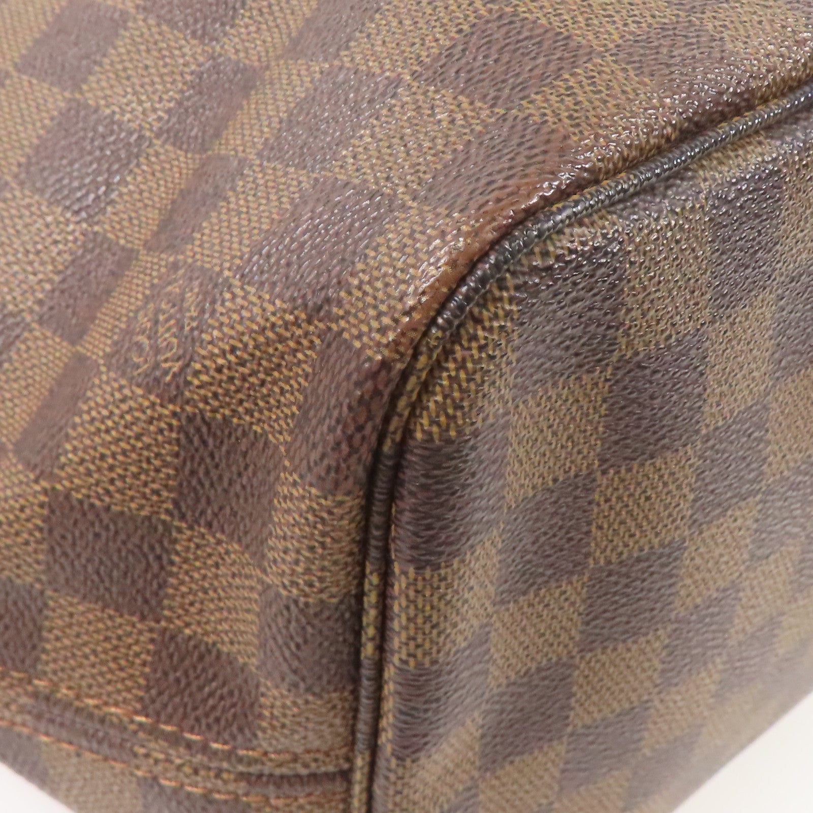 LOUIS VUITTON Damier Neverfull MM金扣肩背袋