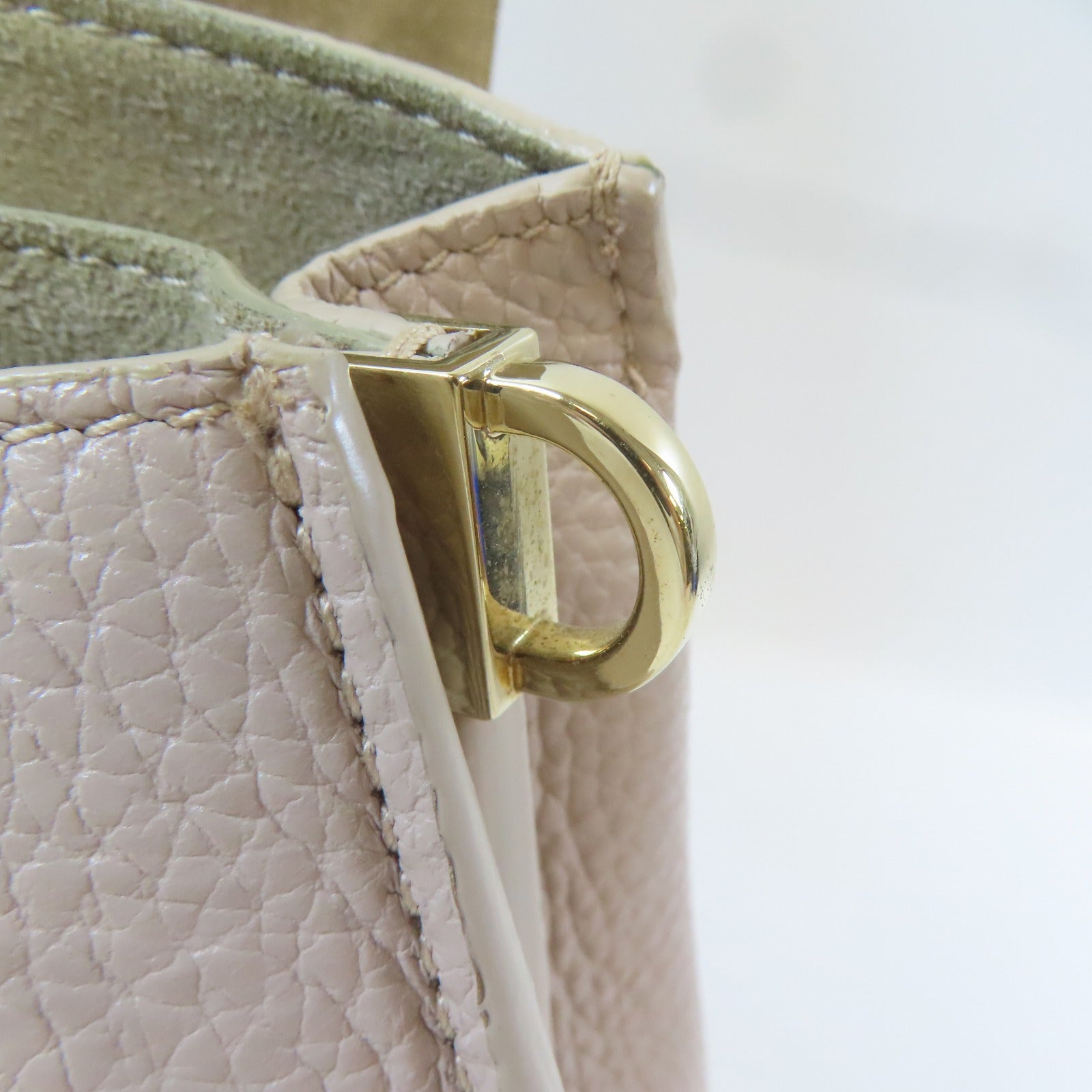 Furla 牛皮皮革2 way shoulder金扣手挽肩背兩用袋粉紅色