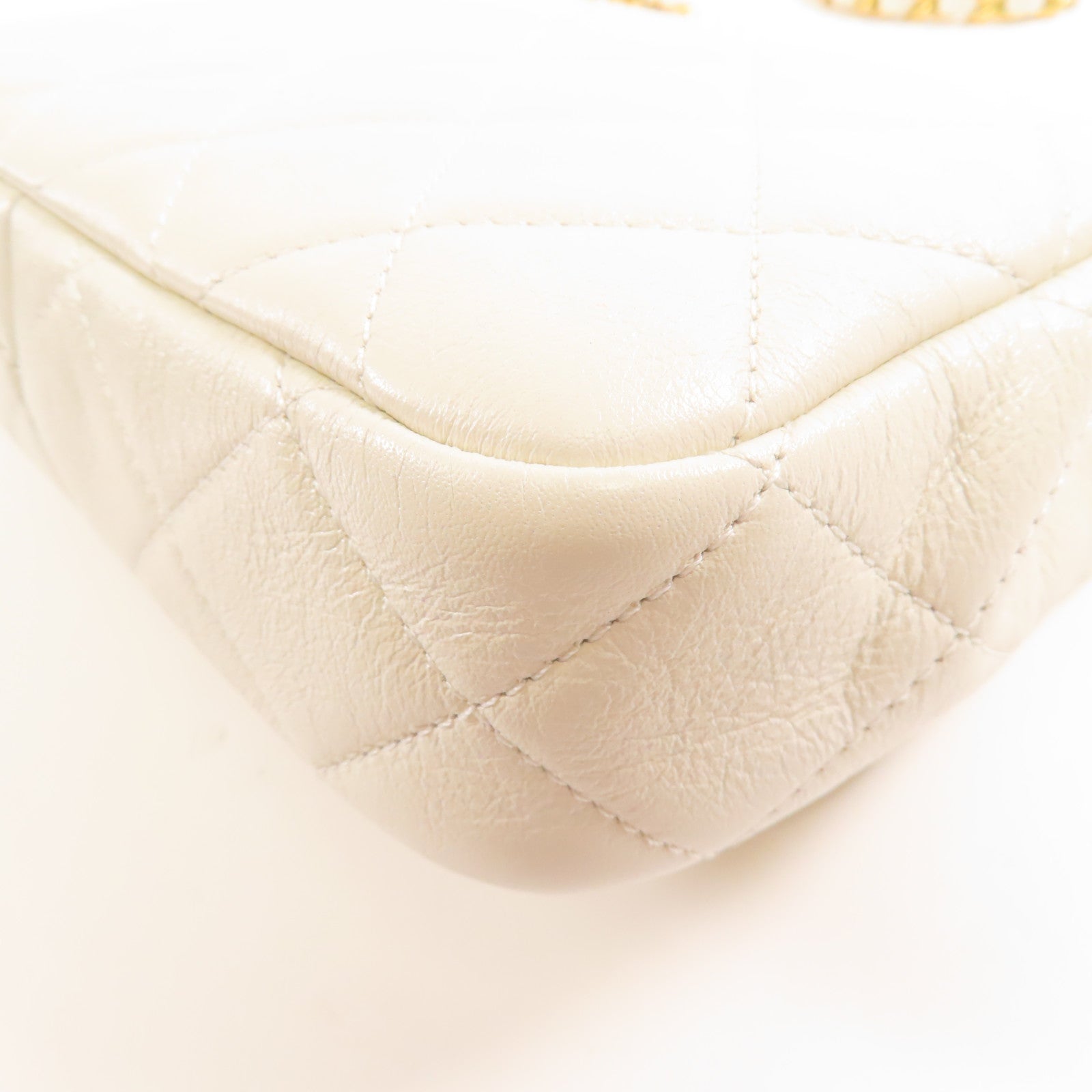 CHANEL【激減優惠】 牛皮皮革Chain Shoulder金扣鏈帶肩背袋