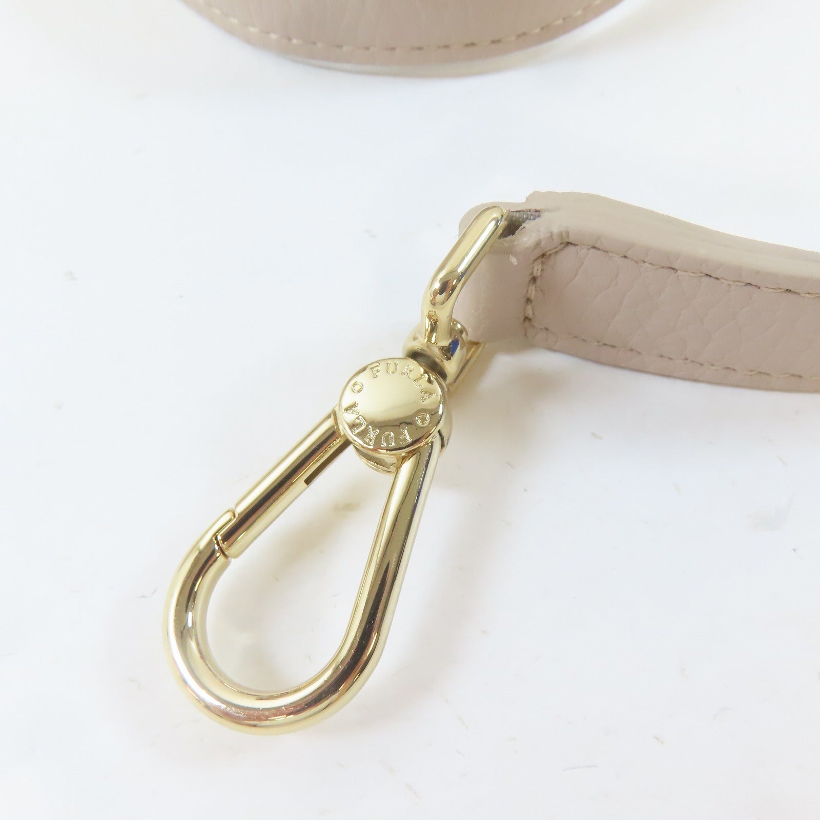 Furla 牛皮皮革2 way shoulder金扣手挽肩背兩用袋粉紅色