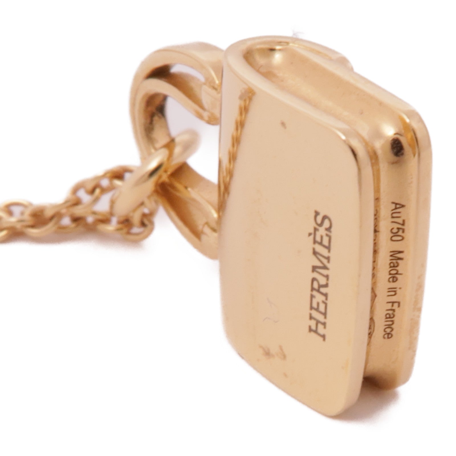 HERMES K18玫瑰金Constance Necklace鑽石項鍊