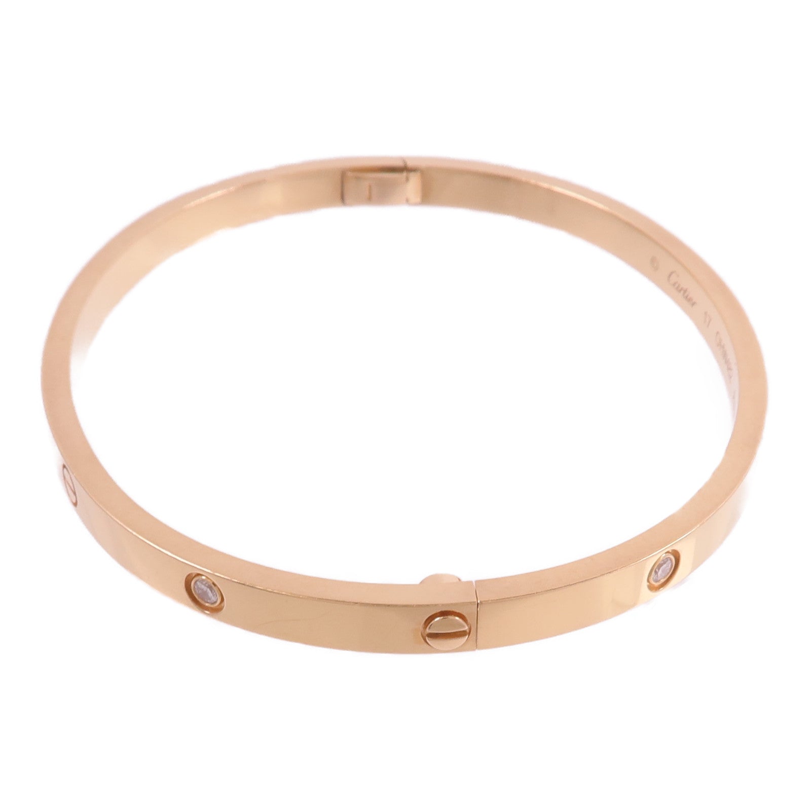 CARTIER 18K玫瑰金Love Bangle SM 6P Dia鑽石手鐲