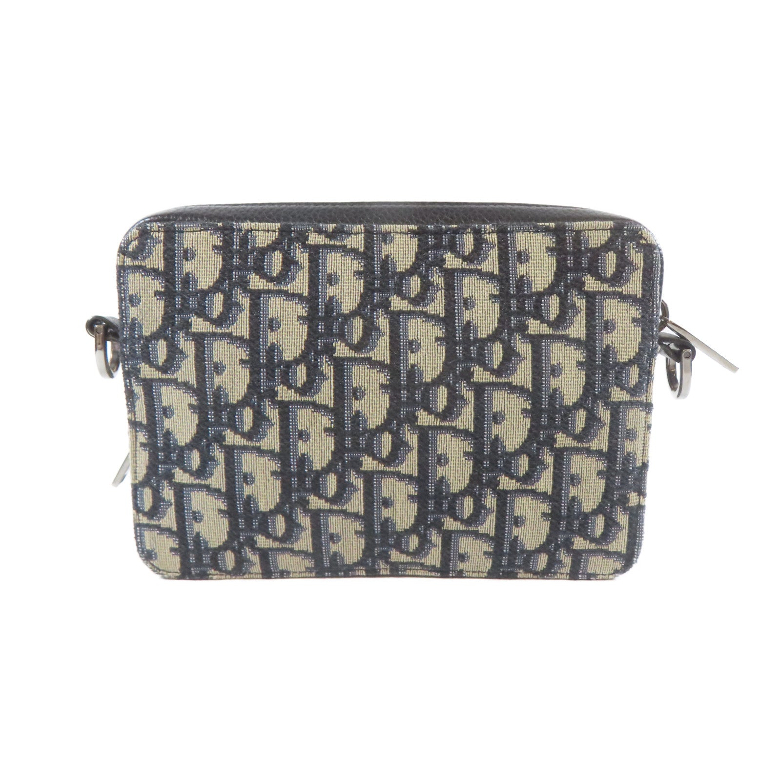 Dior 【激減優惠】帆布Pouch with Strap銀扣肩背袋藍色/米色