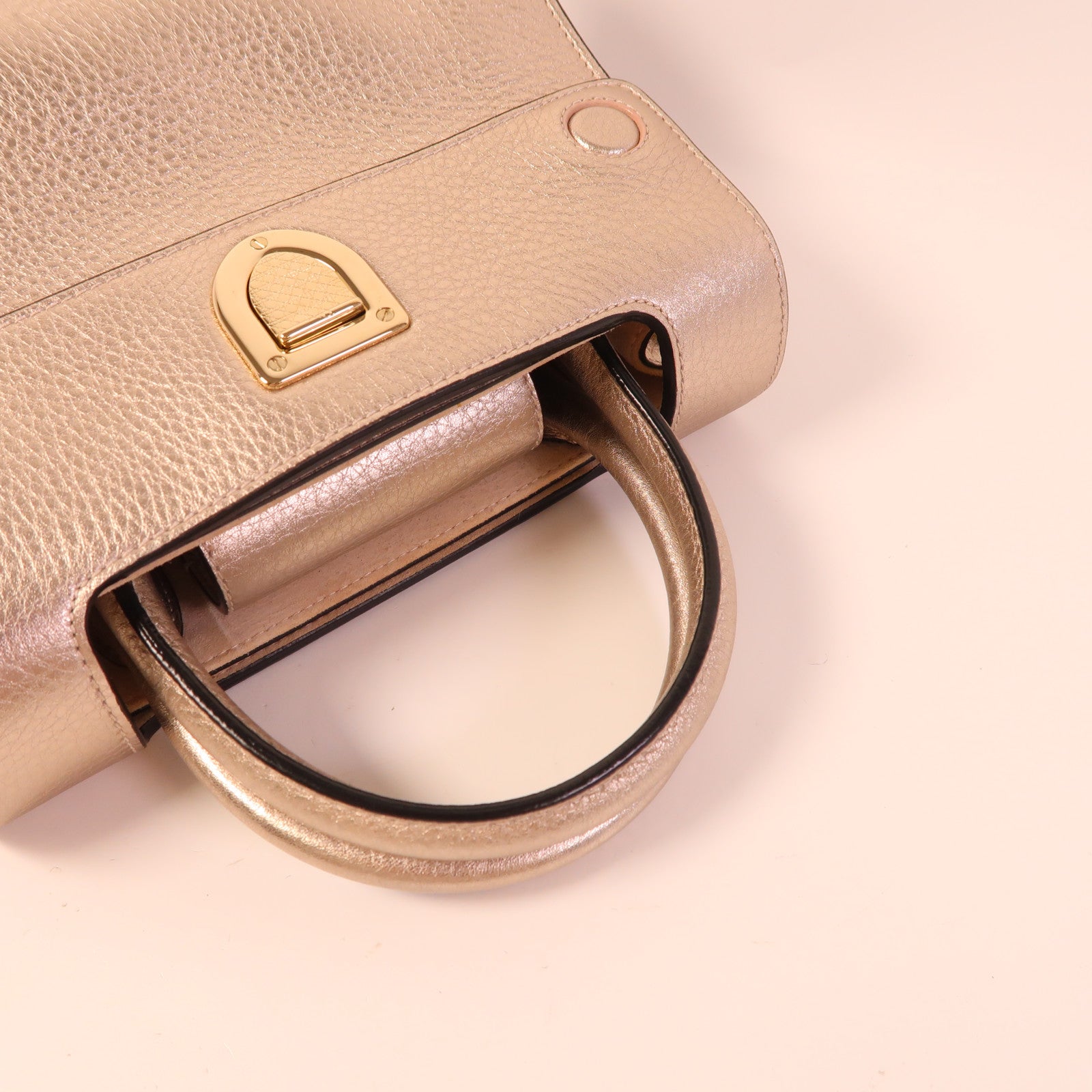 Dior 牛皮皮革Diorever Mini金扣手挽肩背兩用袋