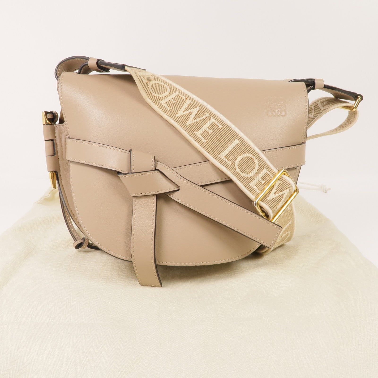 LOEWE 牛皮皮革Gate Small金扣肩背袋