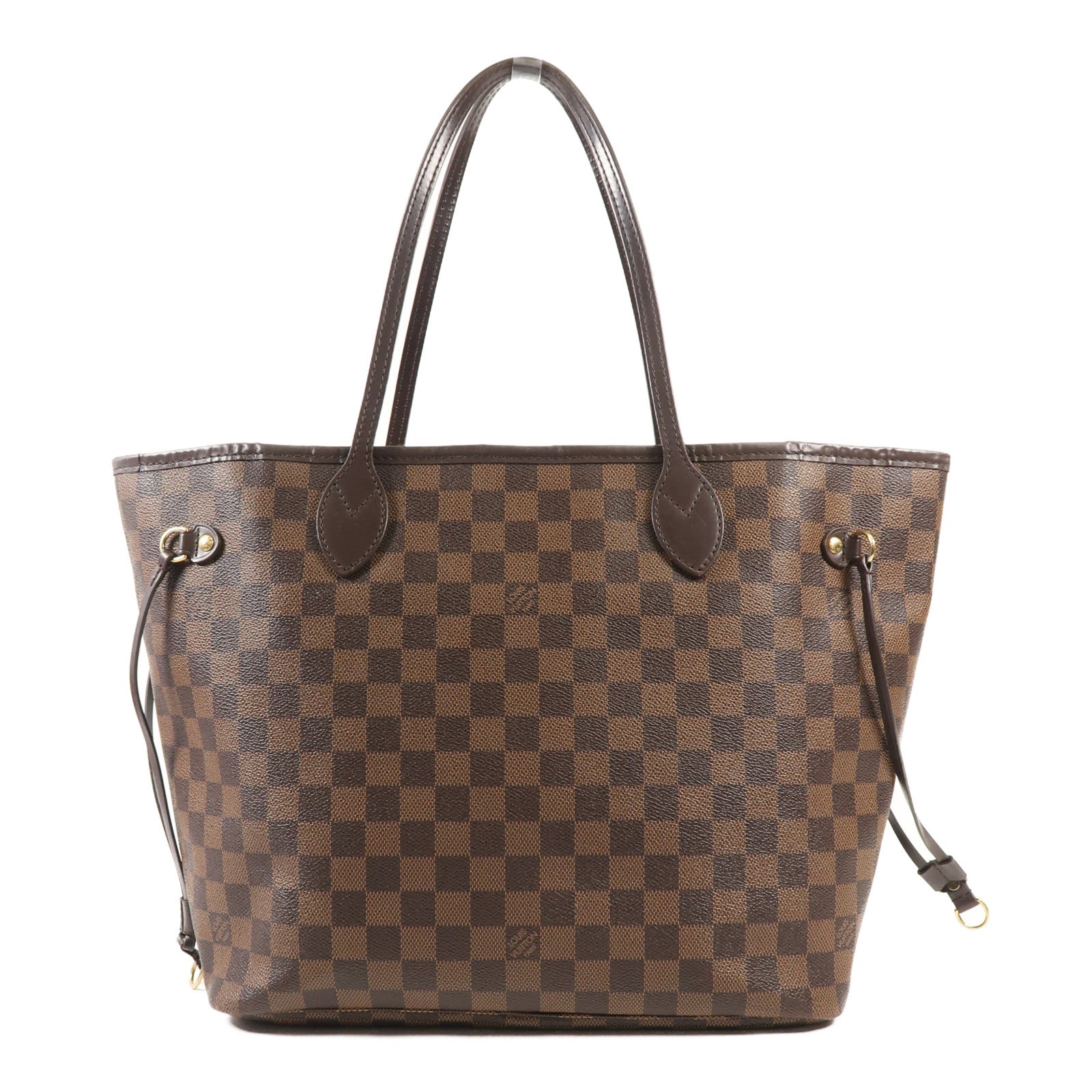 LOUIS VUITTON Damier Neverfull MM金扣手挽袋/肩背袋