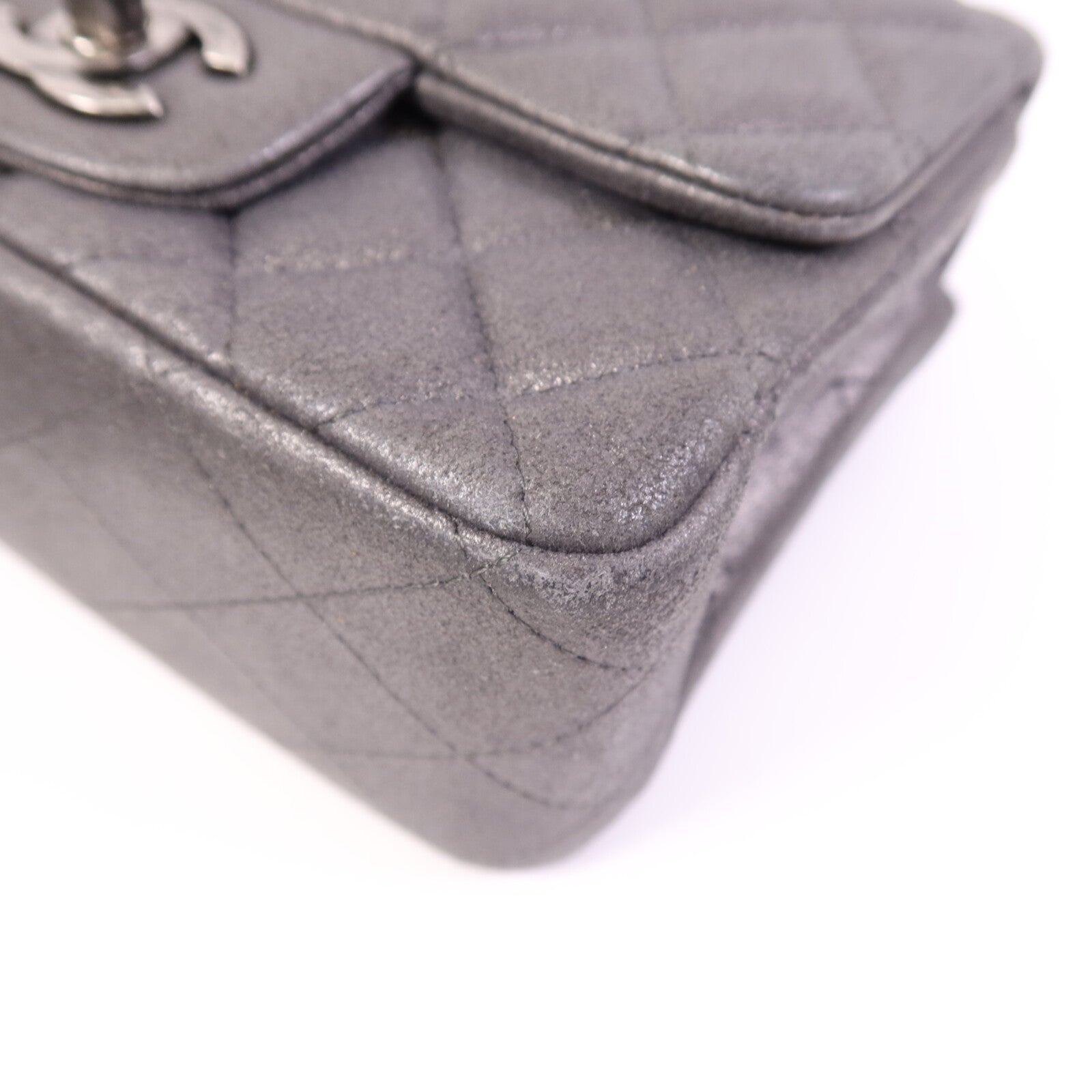 CHANEL 牛皮皮革Mini Classic 17銀扣鏈帶肩背袋