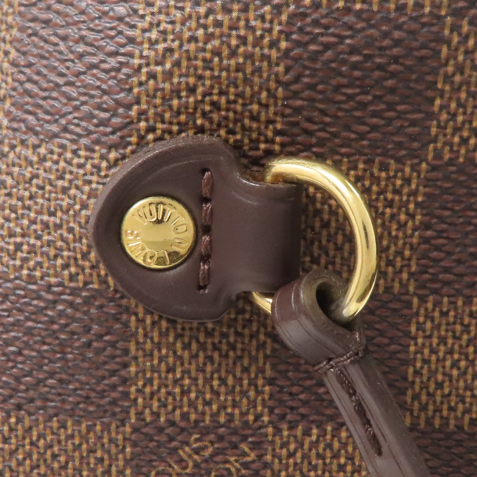 LOUIS VUITTON Damier Neverfull MM金扣肩背袋