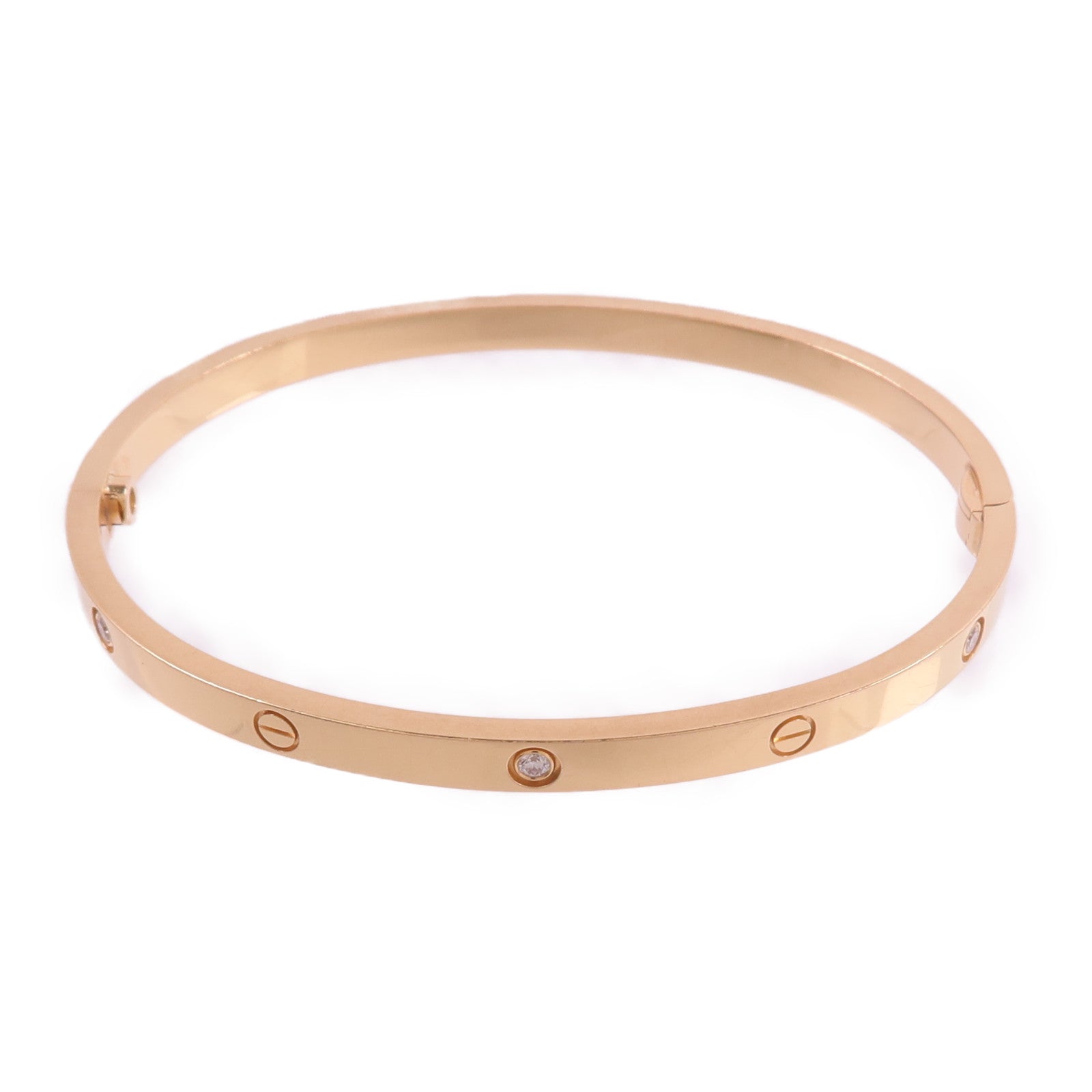 CARTIER 18K玫瑰金Love Bangle SM 6P Dia鑽石手鐲