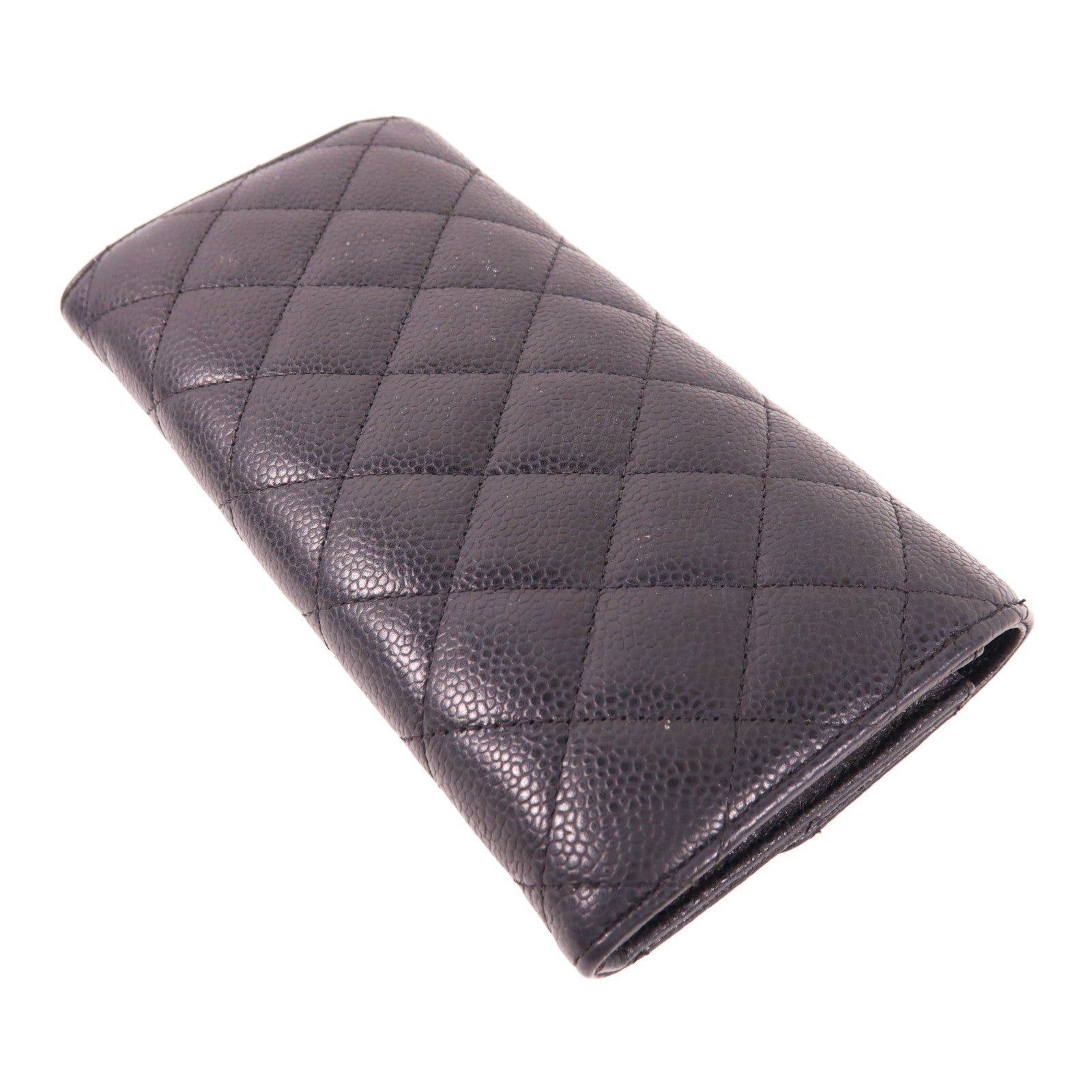 CHANEL 牛皮皮革Long Wallet銀扣長錢包