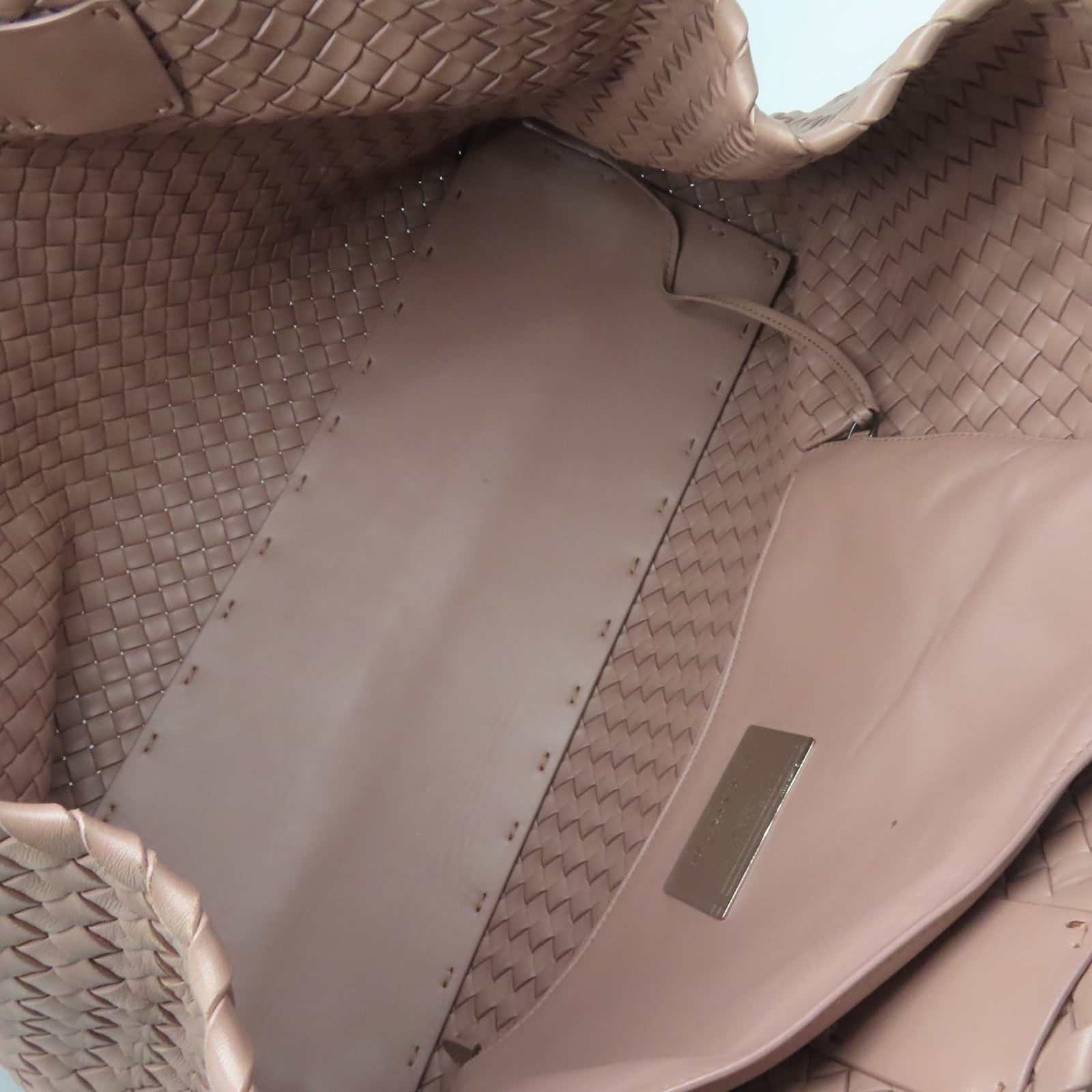 BOTTEGA VENETA 【激減優惠】織紋皮革Shoulder Bag銀扣肩背袋粉紅色