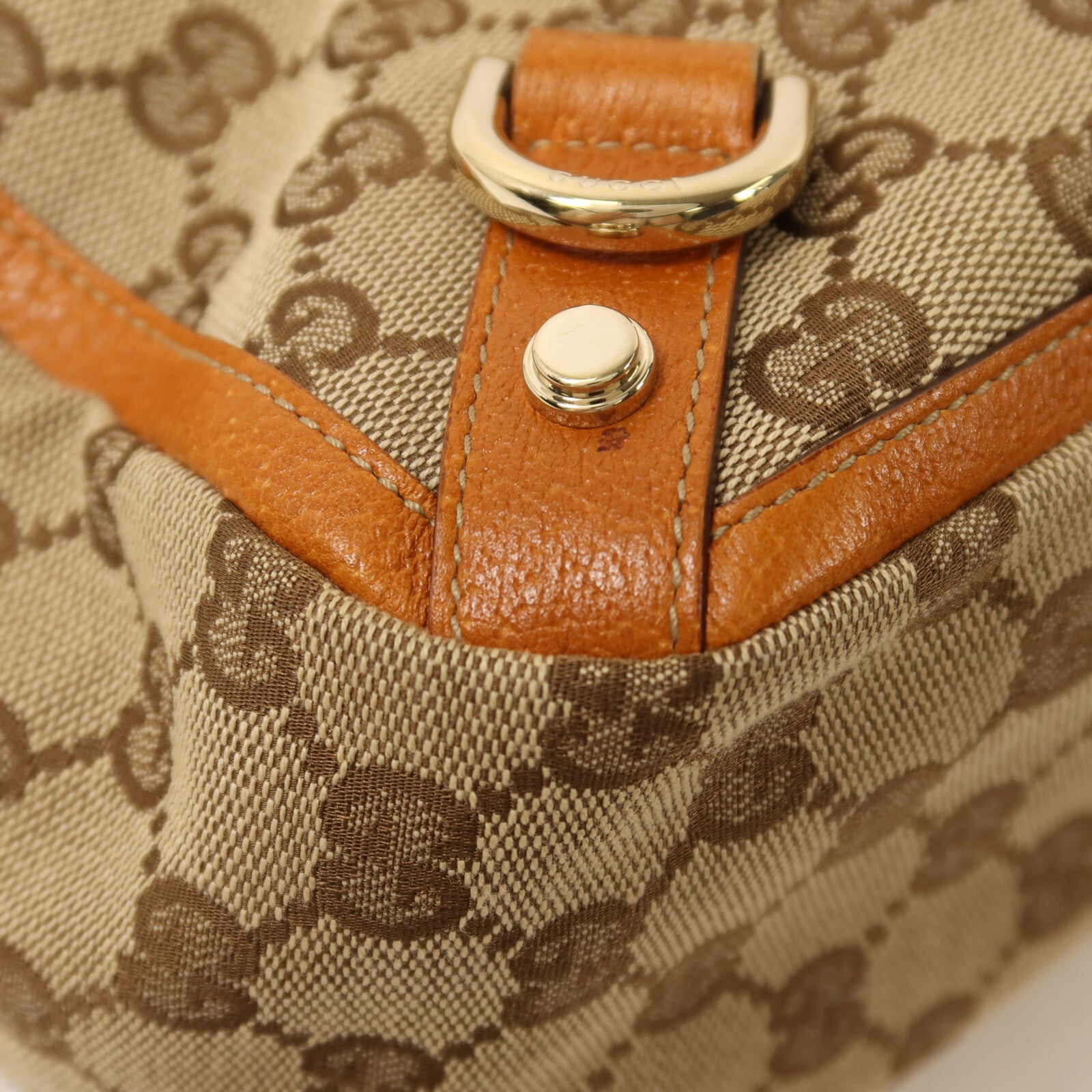 GUCCI 帆布Hand Bag金扣手挽袋