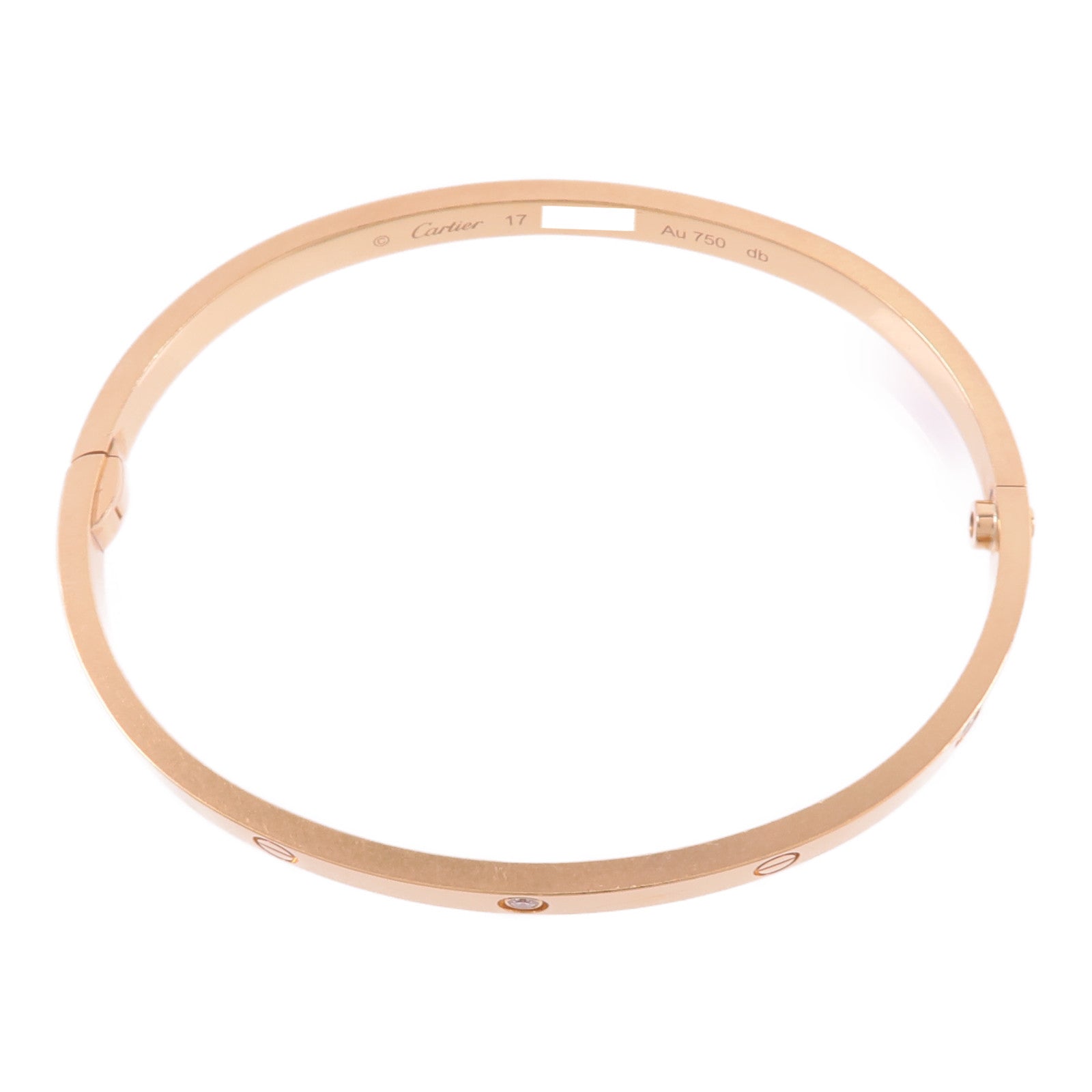 CARTIER 18K玫瑰金Love Bangle SM 6P Dia鑽石手鐲