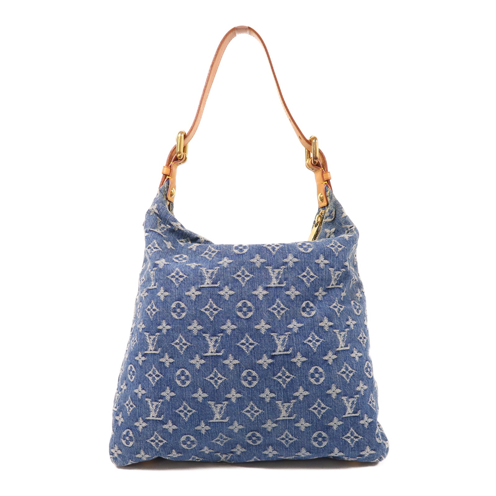 LOUIS VUITTON Monogram Denim Buggy GM金扣肩背袋