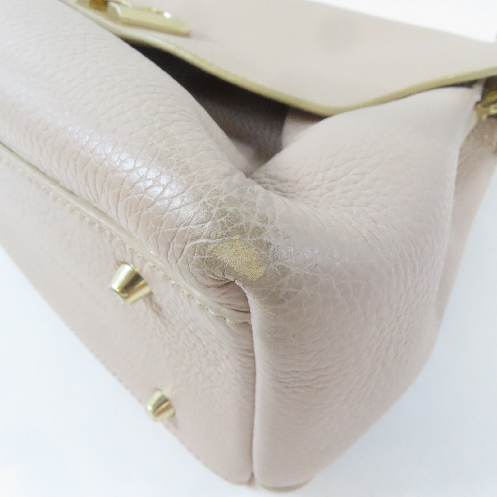 Furla 牛皮皮革2 way shoulder金扣手挽肩背兩用袋粉紅色