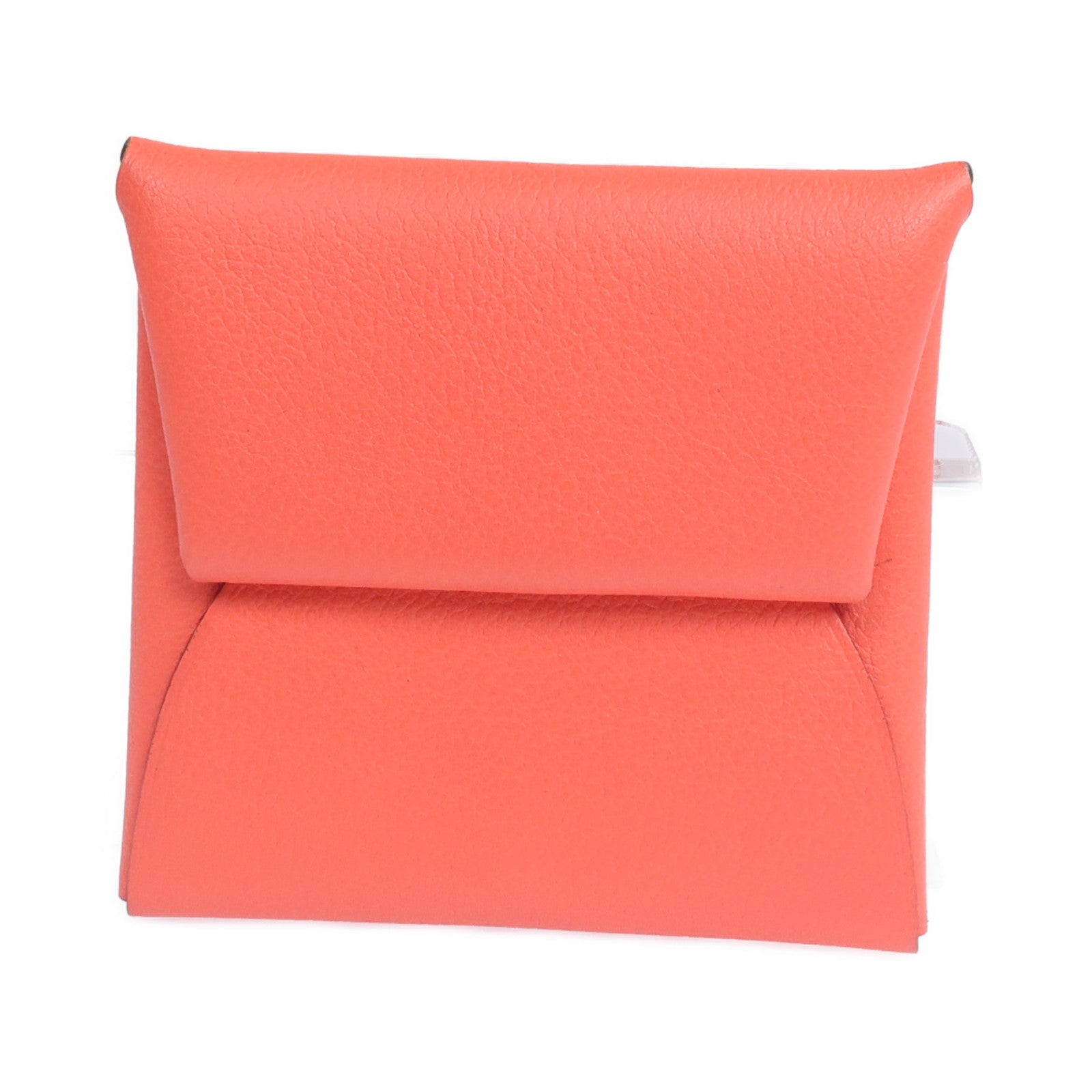 HERMES Evercolor皮革Bastia銀扣零錢包Rose Texas/Cuivre