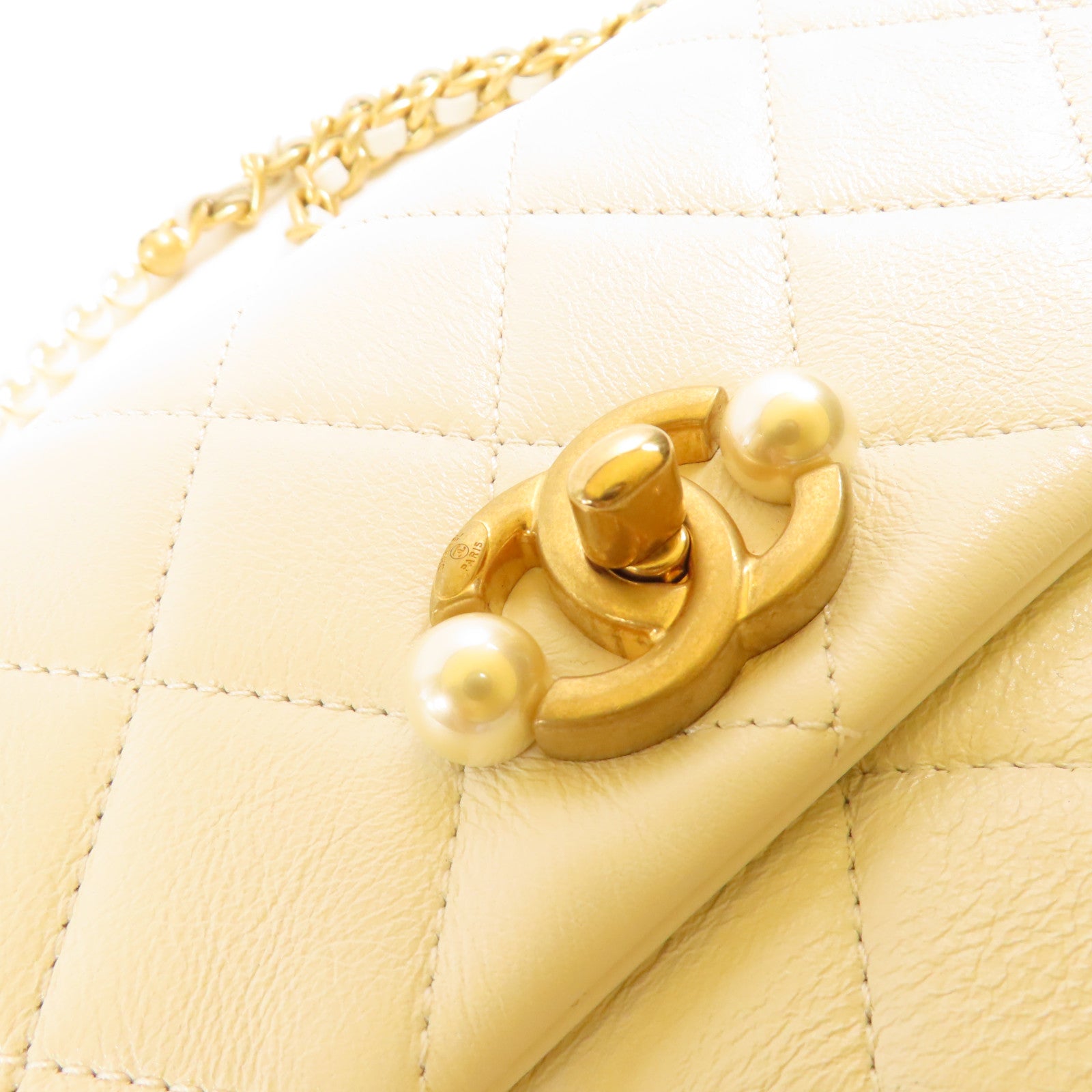 CHANEL【激減優惠】 牛皮皮革Chain Shoulder金扣鏈帶肩背袋
