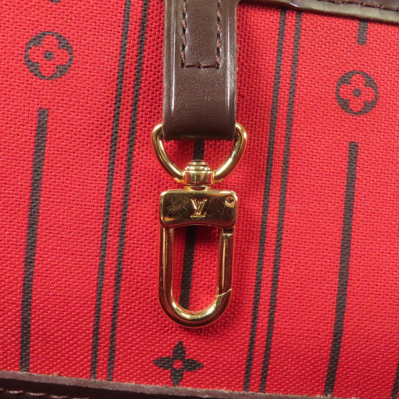 LOUIS VUITTON Damier Neverfull MM金扣肩背袋