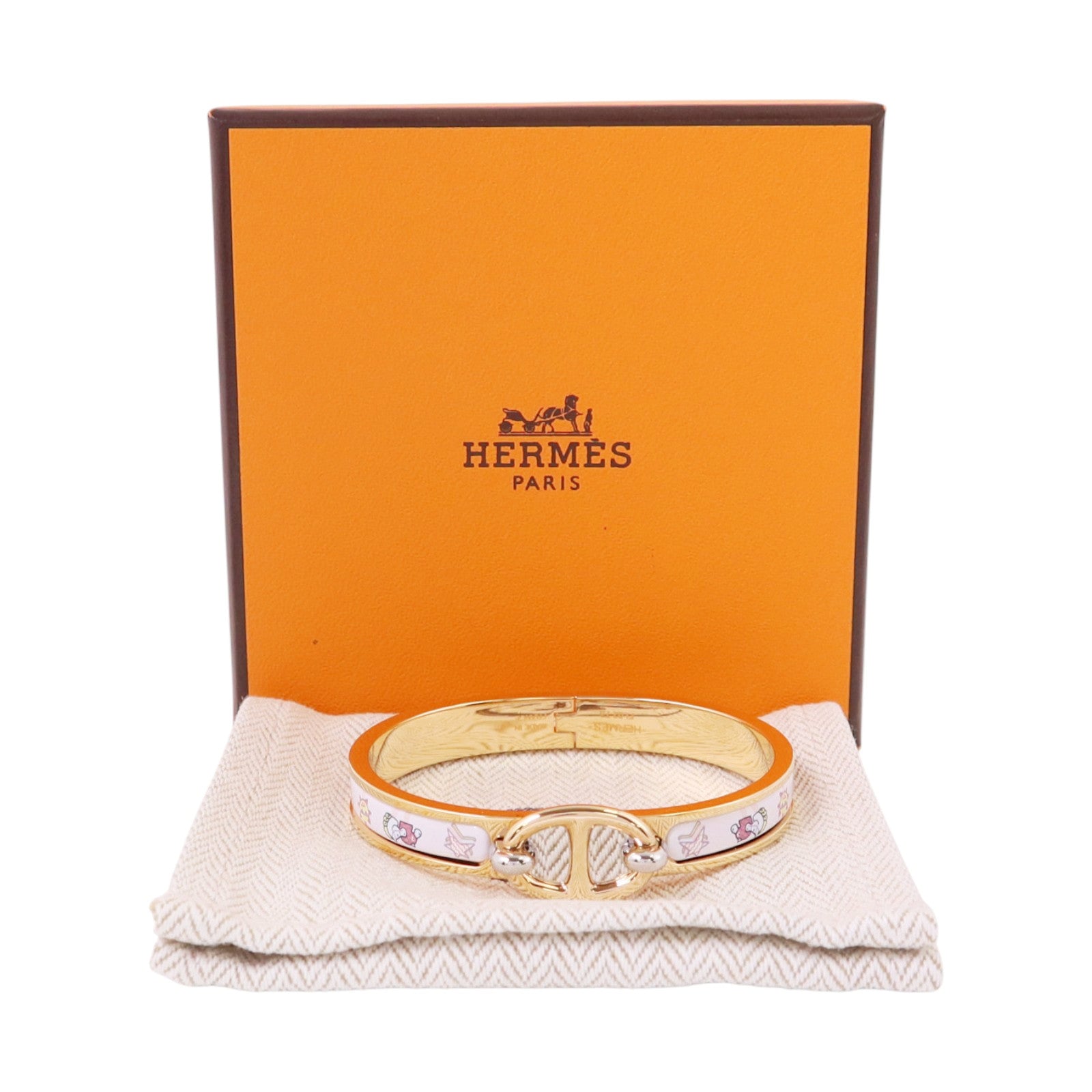 HERMES 金屬/琺瑯Mini Clic Chaine D'Ancre Bracelet金扣手鏈