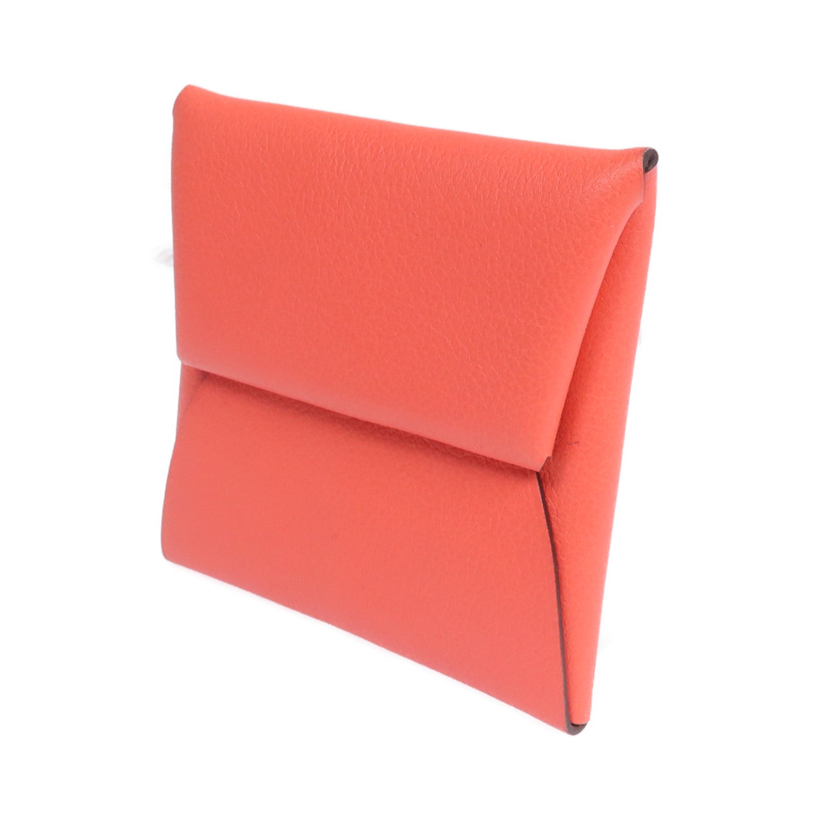 HERMES Evercolor皮革Bastia銀扣零錢包Rose Texas/Cuivre