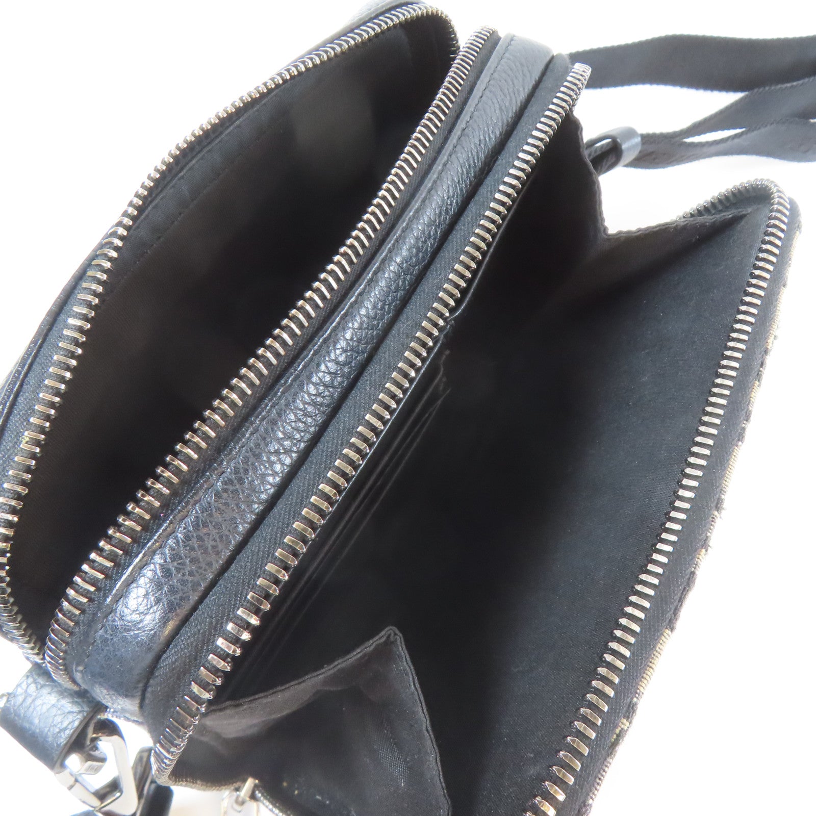 Dior 【激減優惠】帆布Pouch with Strap銀扣肩背袋藍色/米色