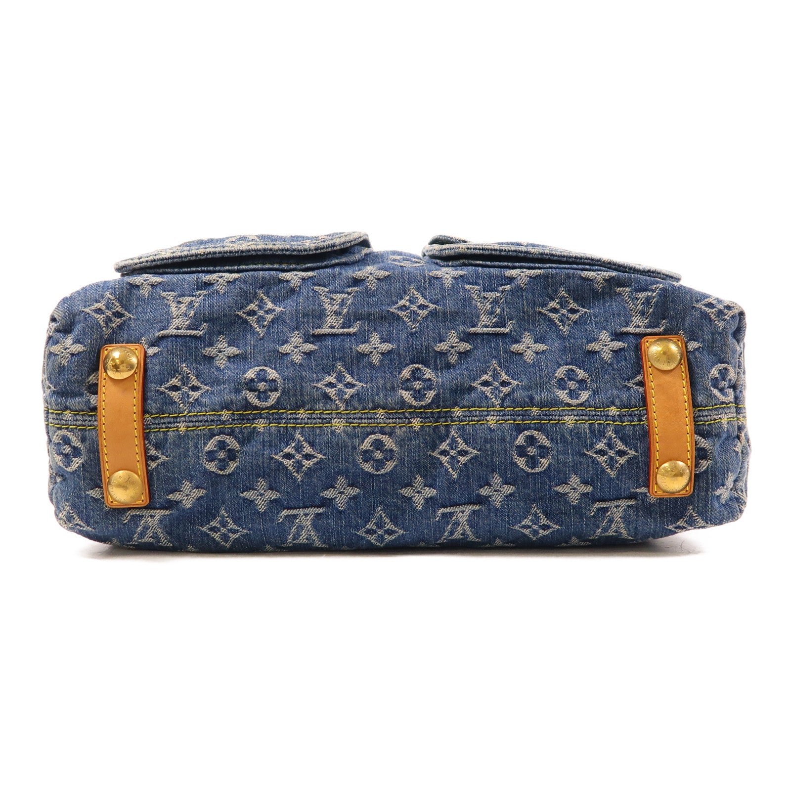 LOUIS VUITTON Monogram Denim Buggy GM金扣肩背袋